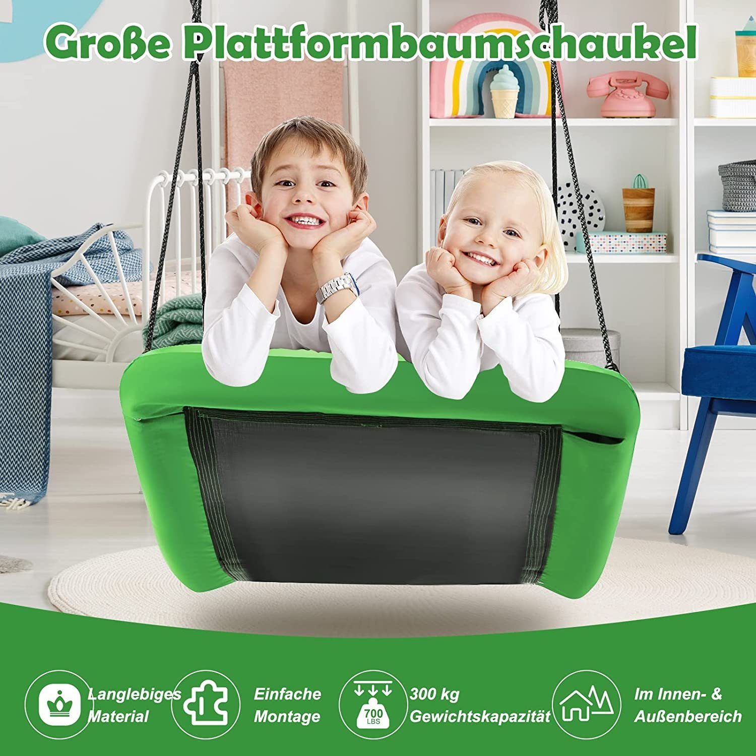 KOMFOTTEU Nestschaukel Baumschaukel mit 100-180cm Verstellbarem günstig online kaufen