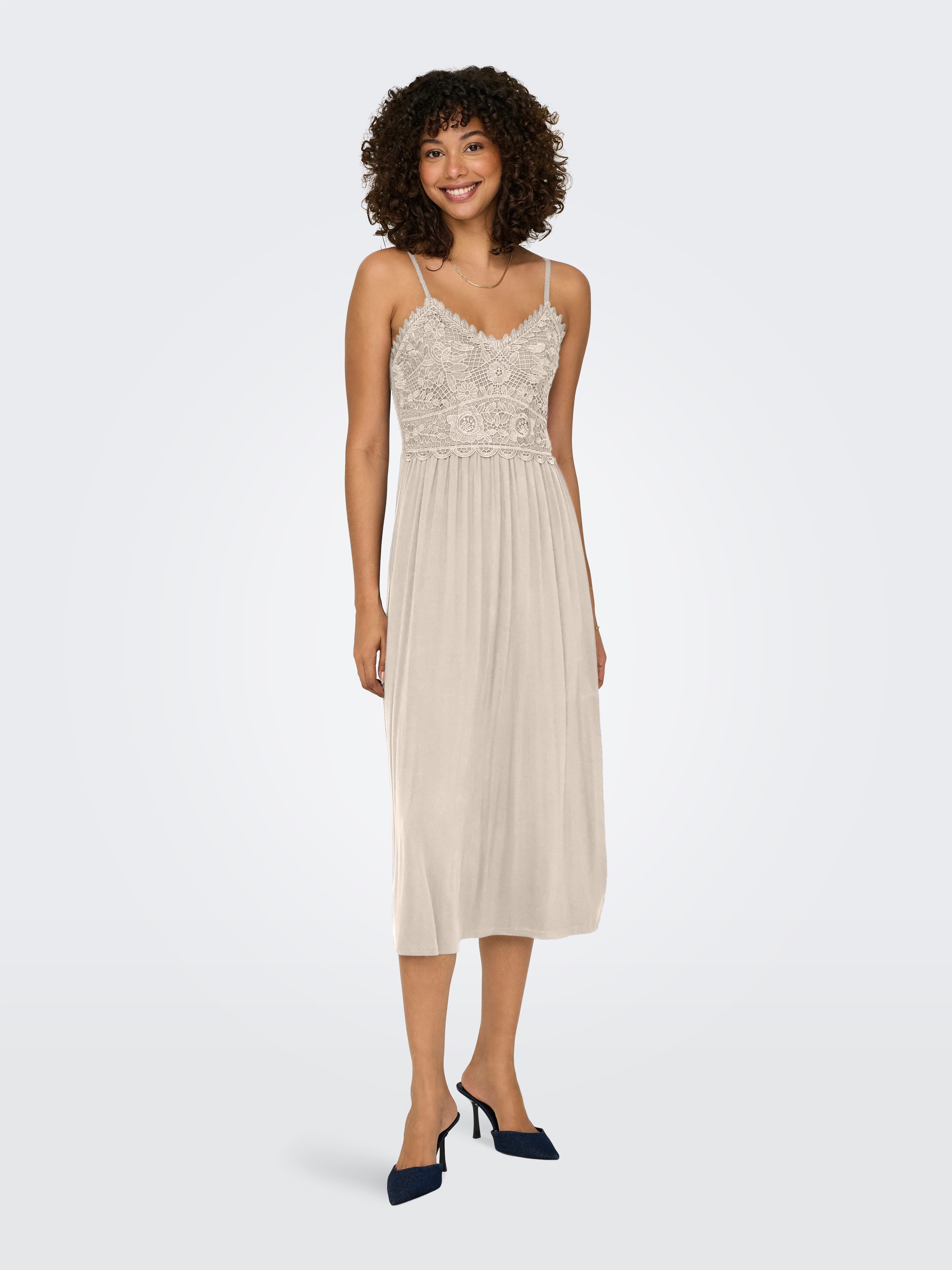 ONLY Spaghettikleid ONLHONEY STRAP DRESS JRS Viskosemischung, regular fit