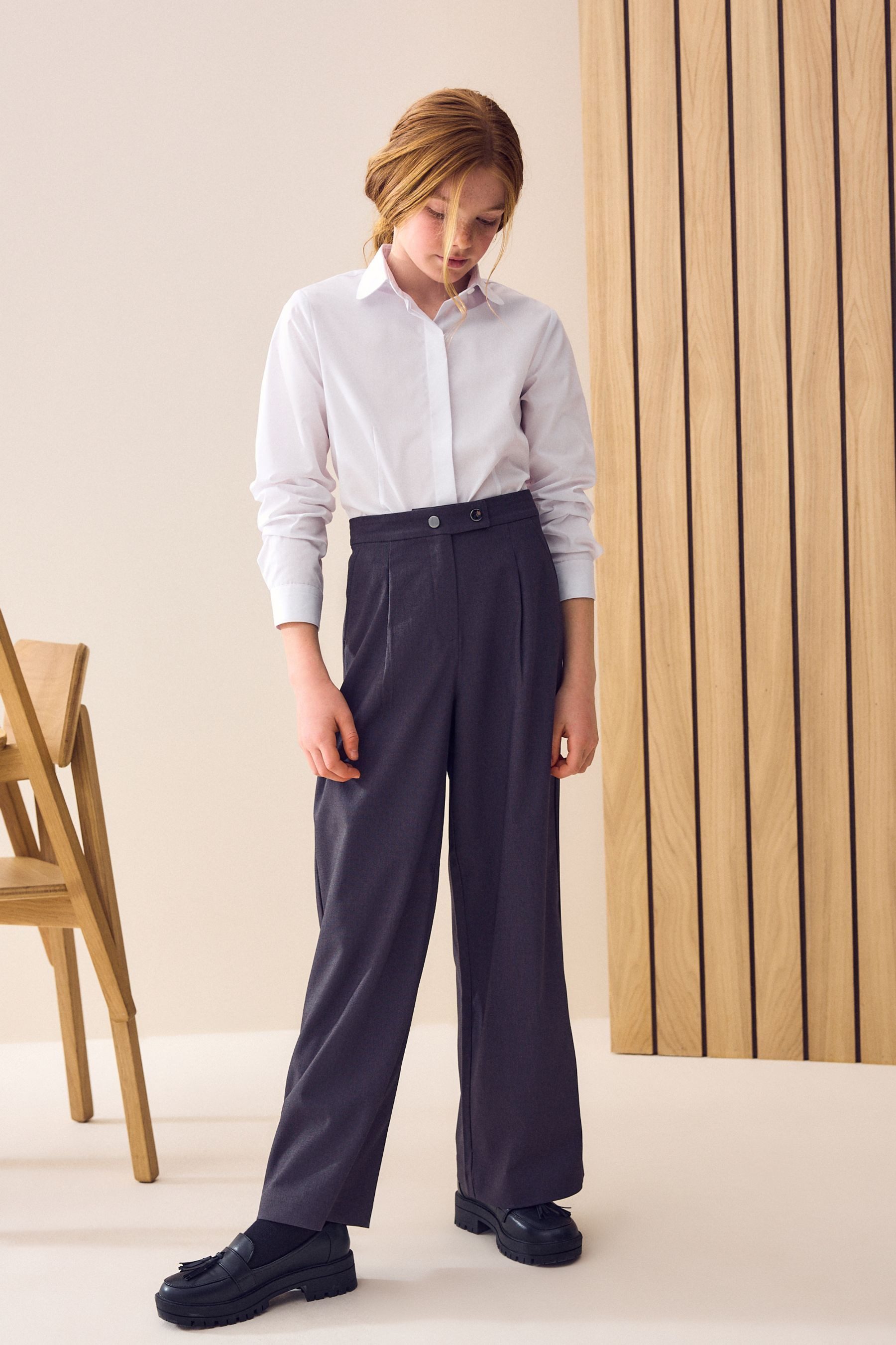 Next Palazzohose Kürzere Hose mit weitem Bein, Senior-Schulhose (1-tlg)