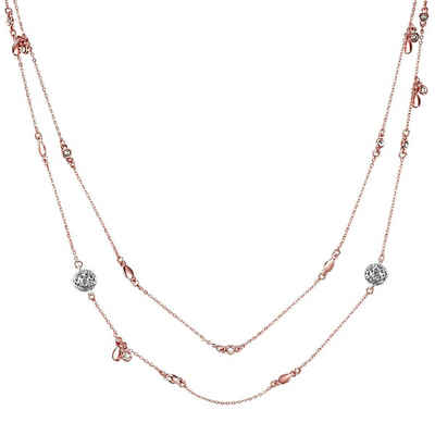 Lulu & Jane Collier Kette bi-Color Perle (synth) weiß verziert mit Kristallen von Swarovski® weiß