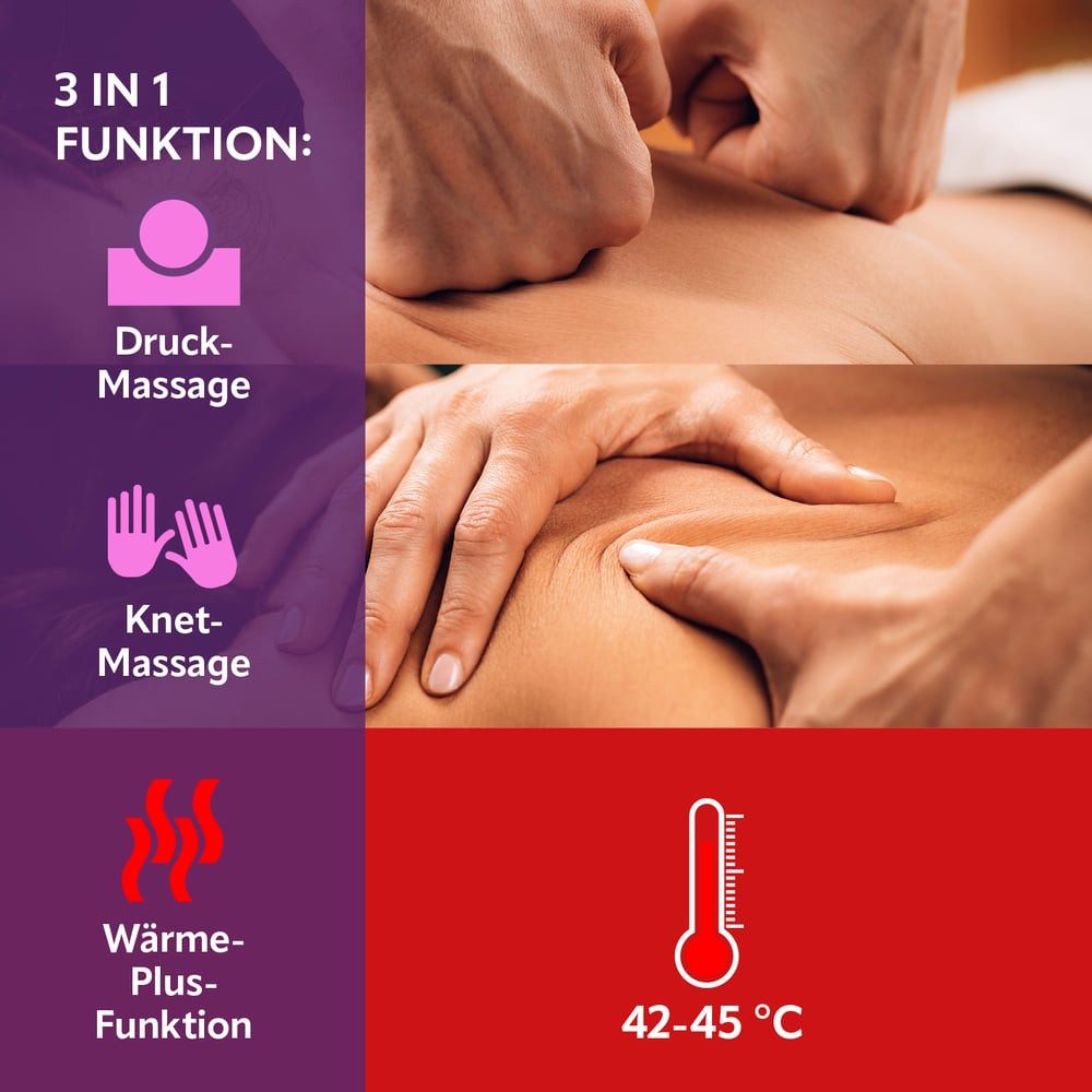 VITALmaxx Shiatsu-Massagegerät Nackenmassagegerät USB-C 12V, Massagegerät mit Wärmefunktion für Schultern Nacken Rücken Beine – Bild 5 von 5