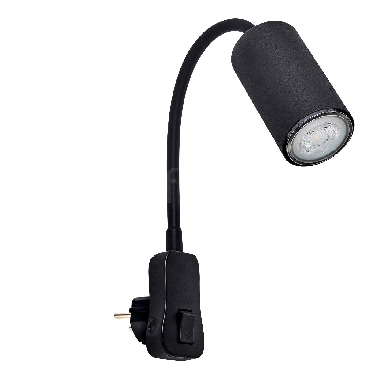 hofstein Wandleuchte »Gambellara« moderne Wandlampe aus Metall in Schwarz, ohne Leuchtmittel, mit verstellbarem Lesearm und An-/Ausschalter, GU10