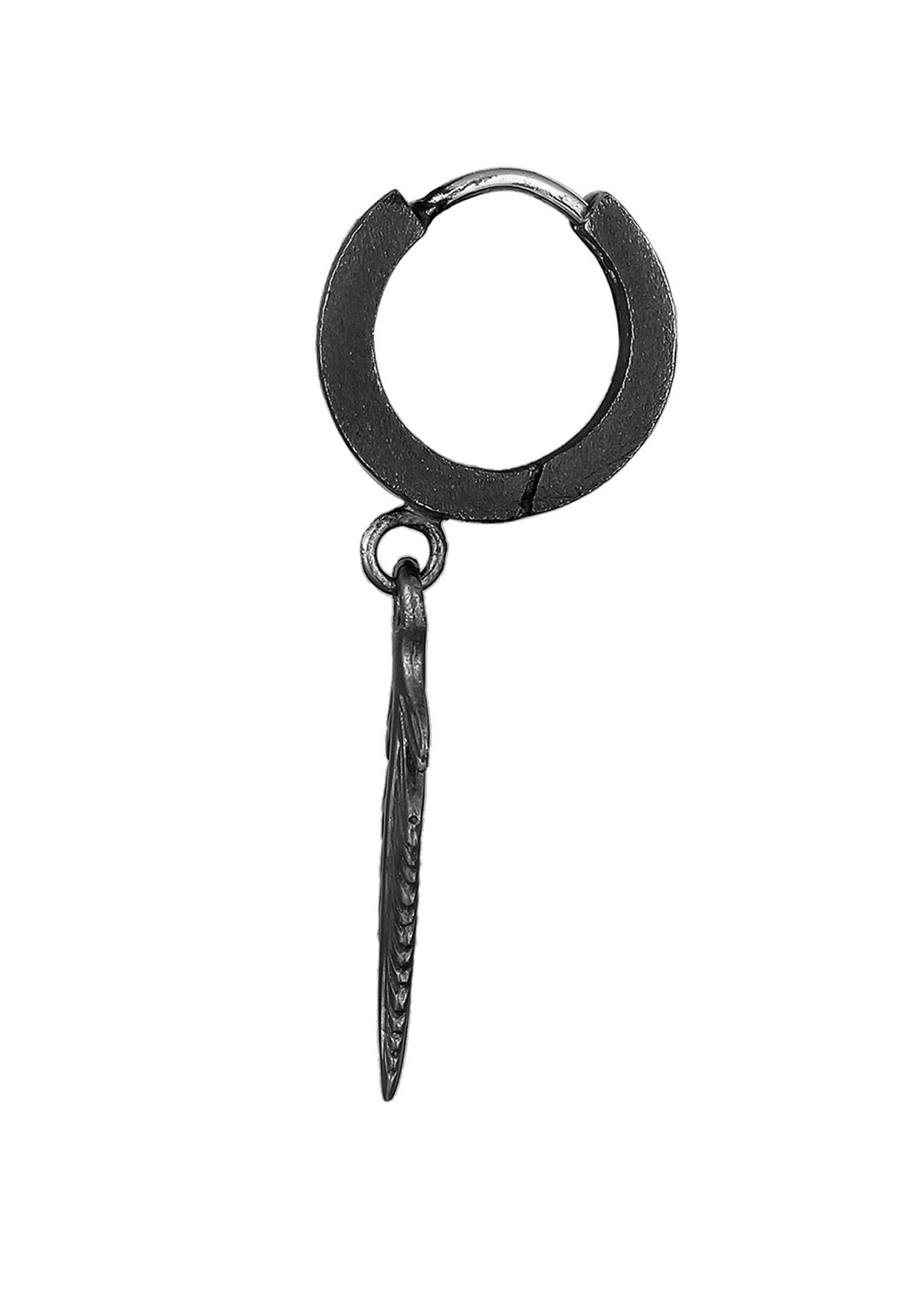 Kuzzoi Paar Creolen Creole Feder Scharnier Single 925 Silber, Feder
