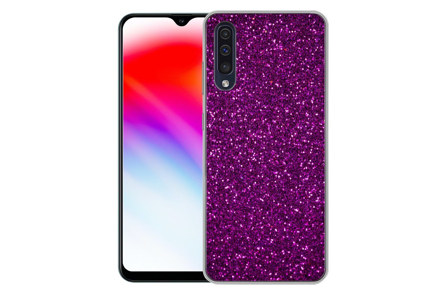 MuchoWow Handyhülle für Samsung Galaxy A50 Lila - Rosa - Muster - Abstrakt, Smartphone-Bumper, Print, Handy Schutzhülle Dünn