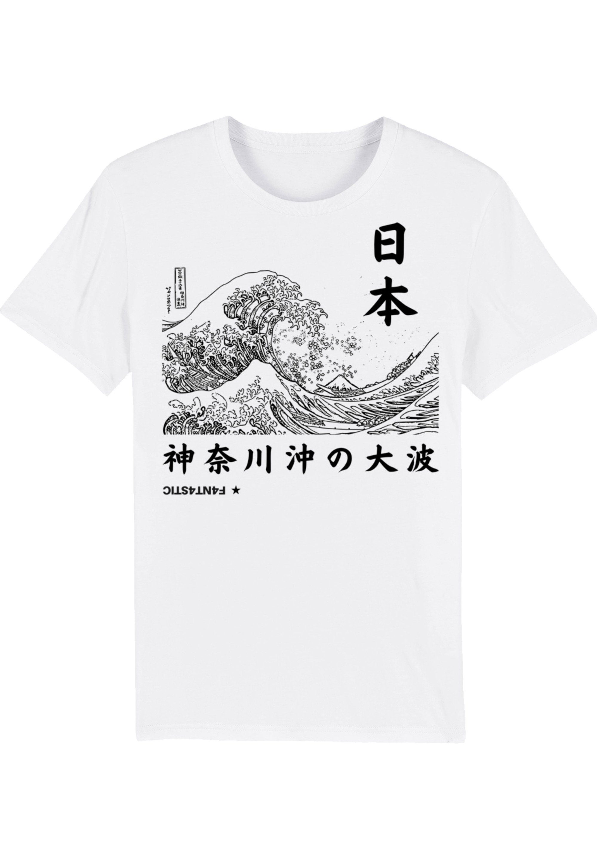 T-Shirt Hochwertige Kanagawa und Baumwolle umweltfreundliche Print, F4NT4STIC Japan Welle
