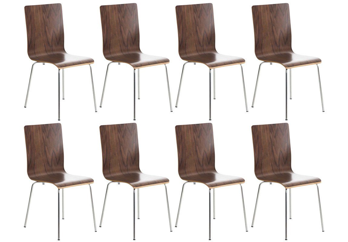 CLP ergonomisch walnuss Holzsitz Set), (8er geformter Pepe Besucherstuhl