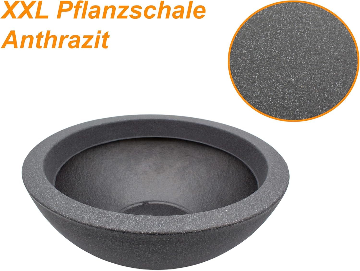 mucHome Pflanzschale Anthrazit Ø 52cm Höhe ca. 20 cm Pflanzkübel Pflanztopf