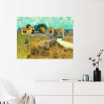 Posterlounge Poster Vincent van Gogh, Bauernhaus in der Provence, Wohnzimmer Mediterran Malerei