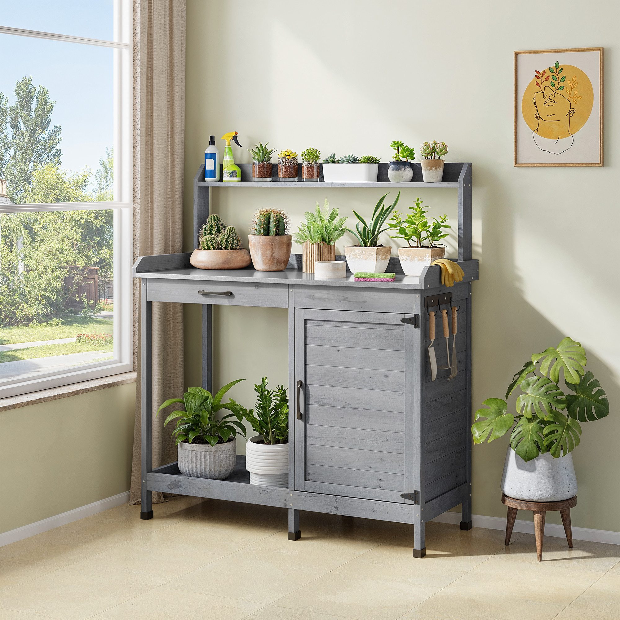 Bealife Pflanztisch,Gärtnertisch,Pflanzenarbeitsplatz,Pflanzenregal, mit Sc günstig online kaufen