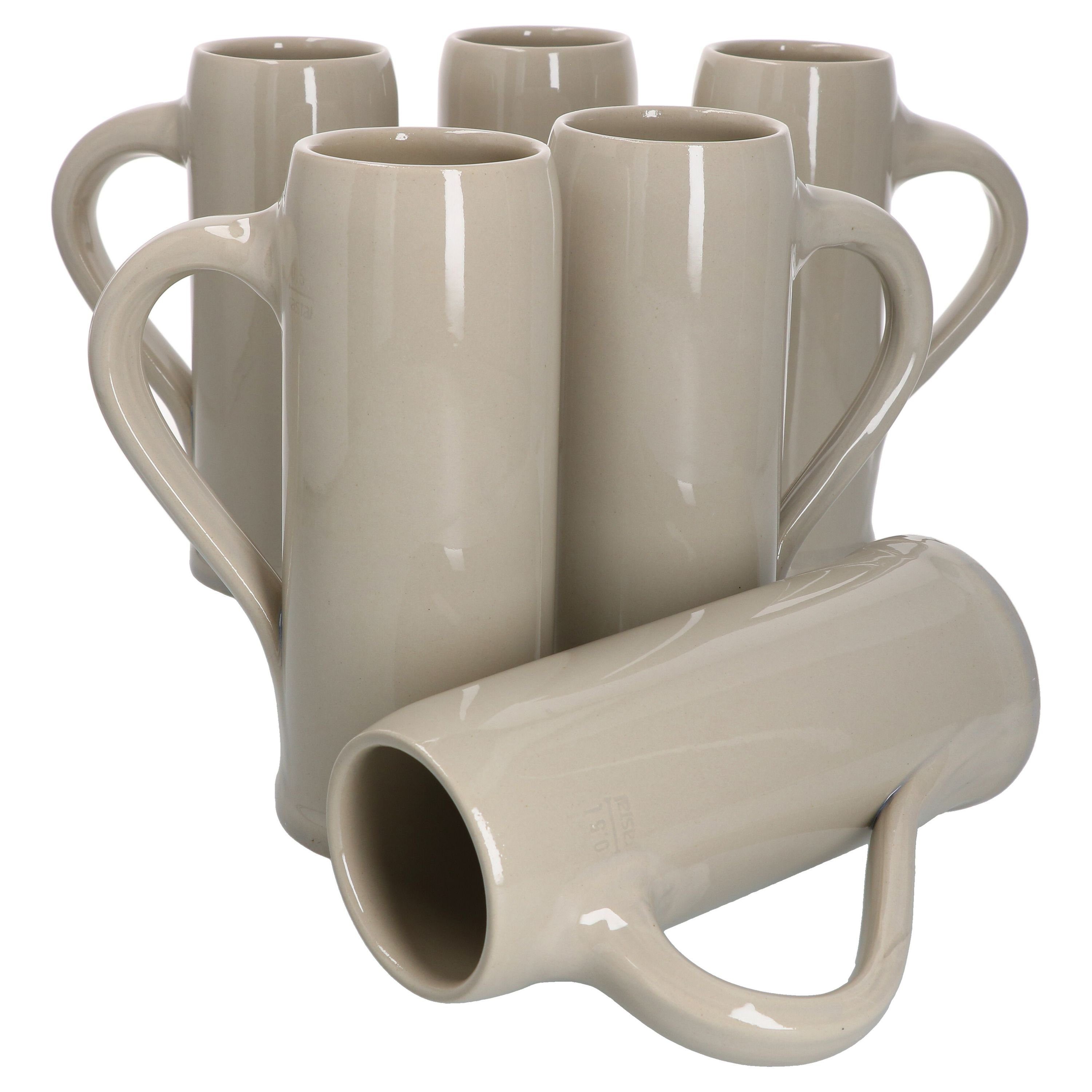 MamboCat Glas »6er Set Gersten Krug mit Henkel 0,5 Liter geeicht Keramik«  online kaufen | OTTO