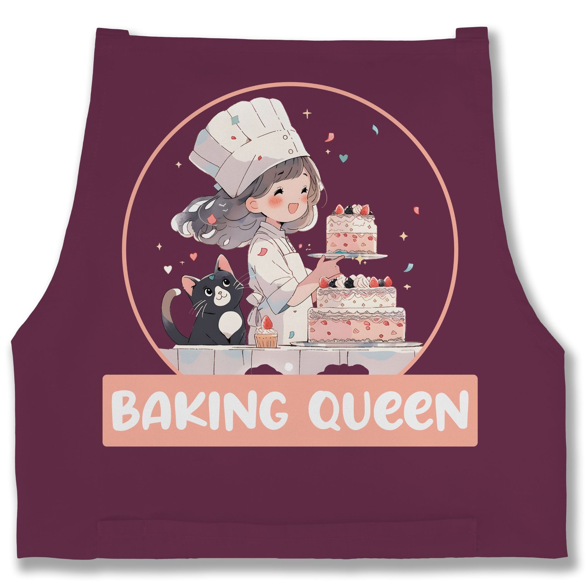 Shirtracer Kochschürze Baking Queen I Backkönigin I Bäckerin Geschenk I Hobbybäckerin, (1-tlg), Backschürze Damen Frauen