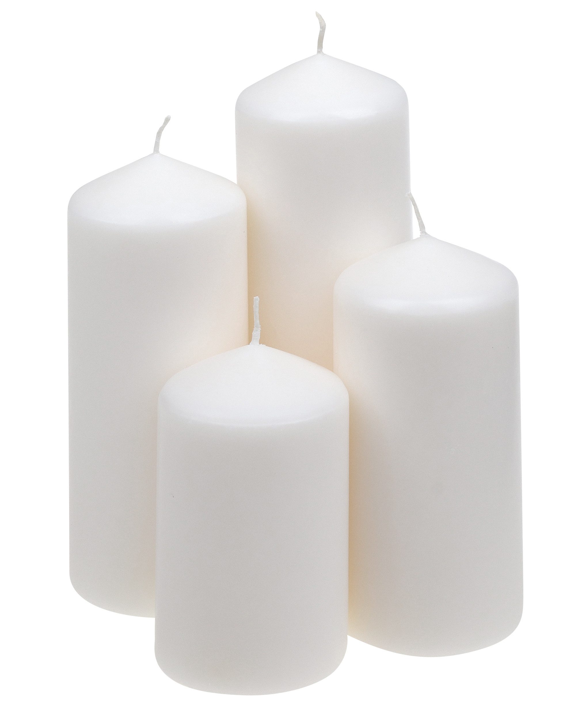 Steinhart Kerzen Adventskerze 4er-Set Stumpenkerzen abgestuft Weiß günstig online kaufen