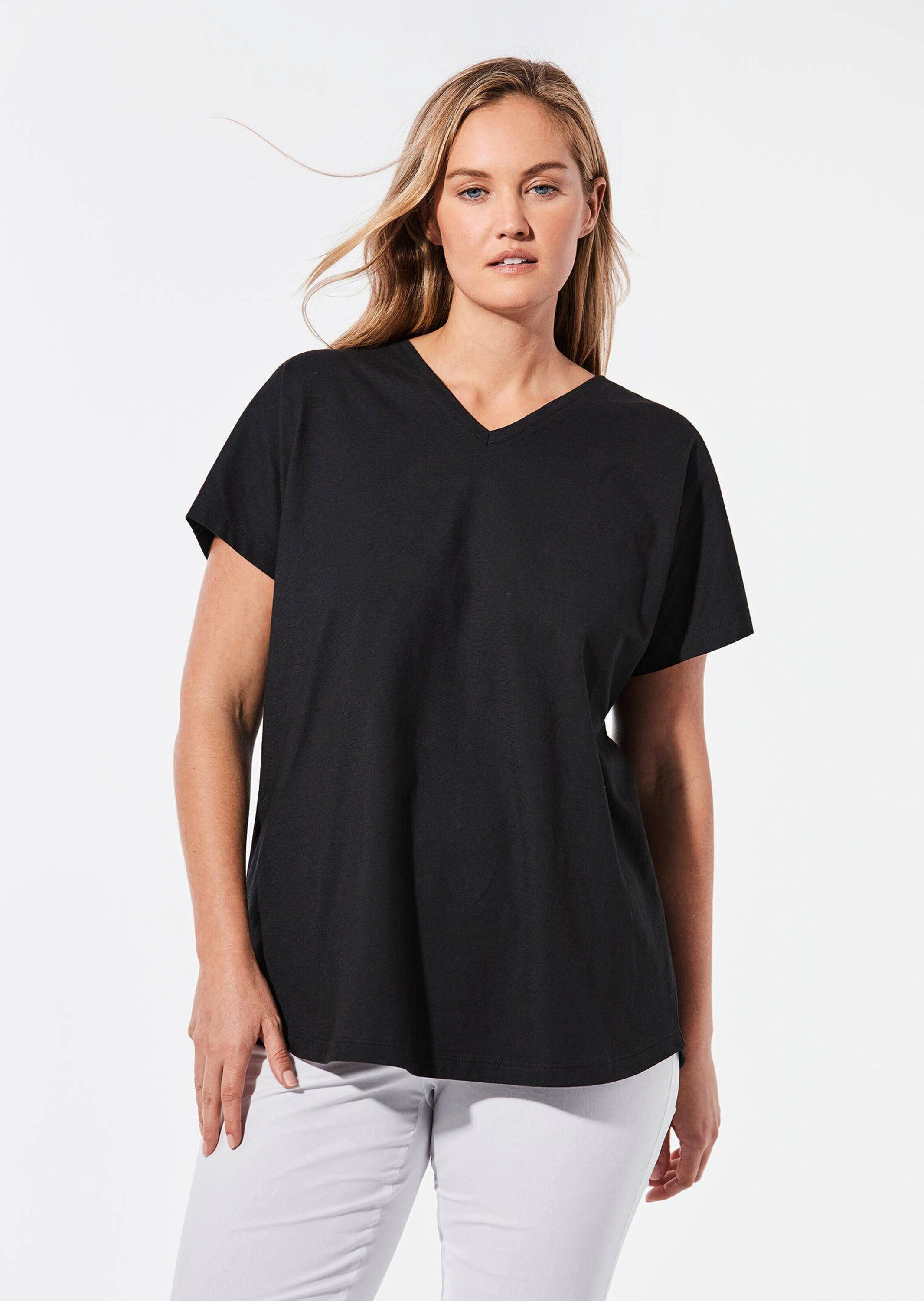 GOLDNER T-Shirt Shirt mit V-Ausschnitt (CURVY, CURVY) günstig online kaufen