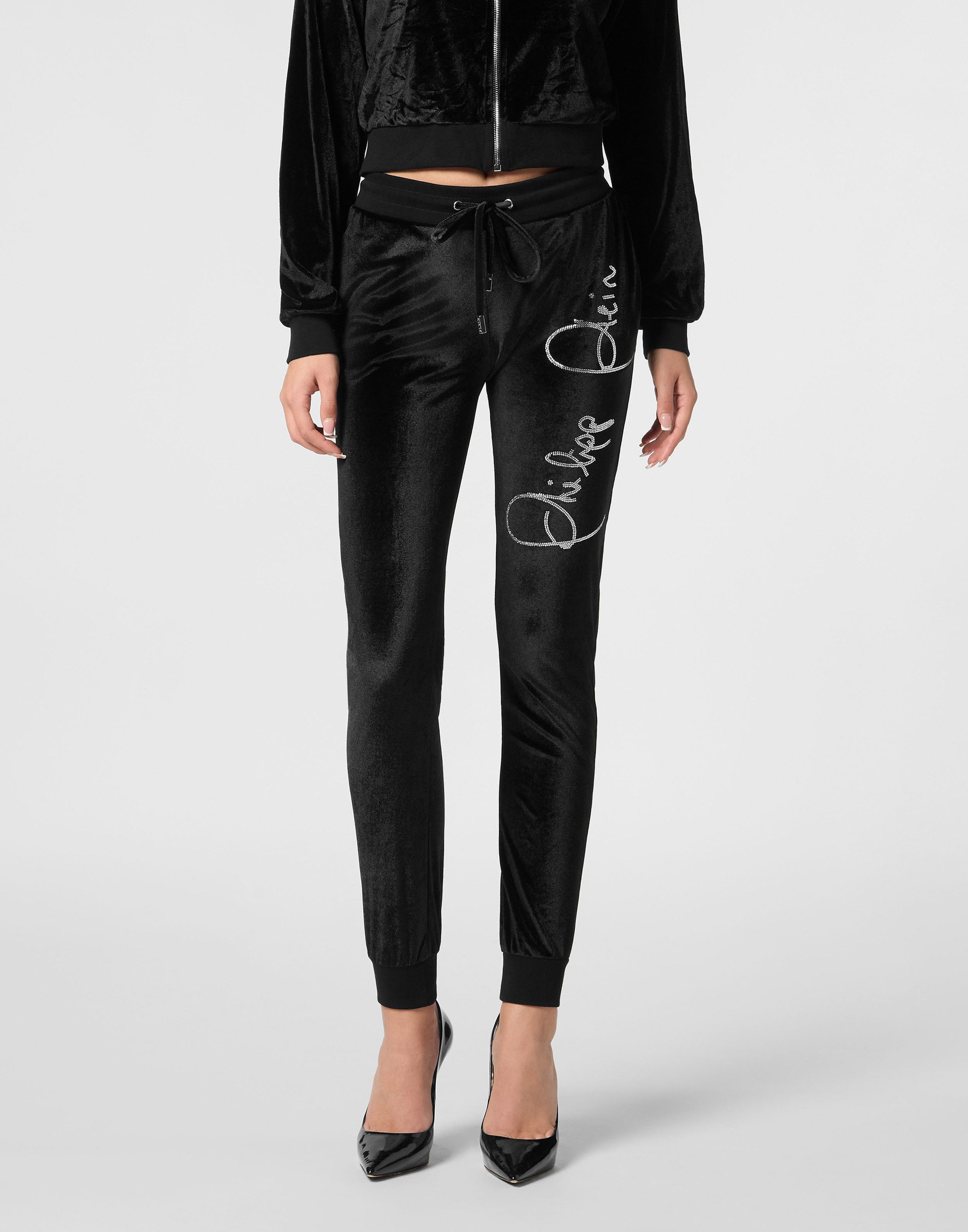 PHILIPP PLEIN Jogginghose Signature Mit Schmucksteinen