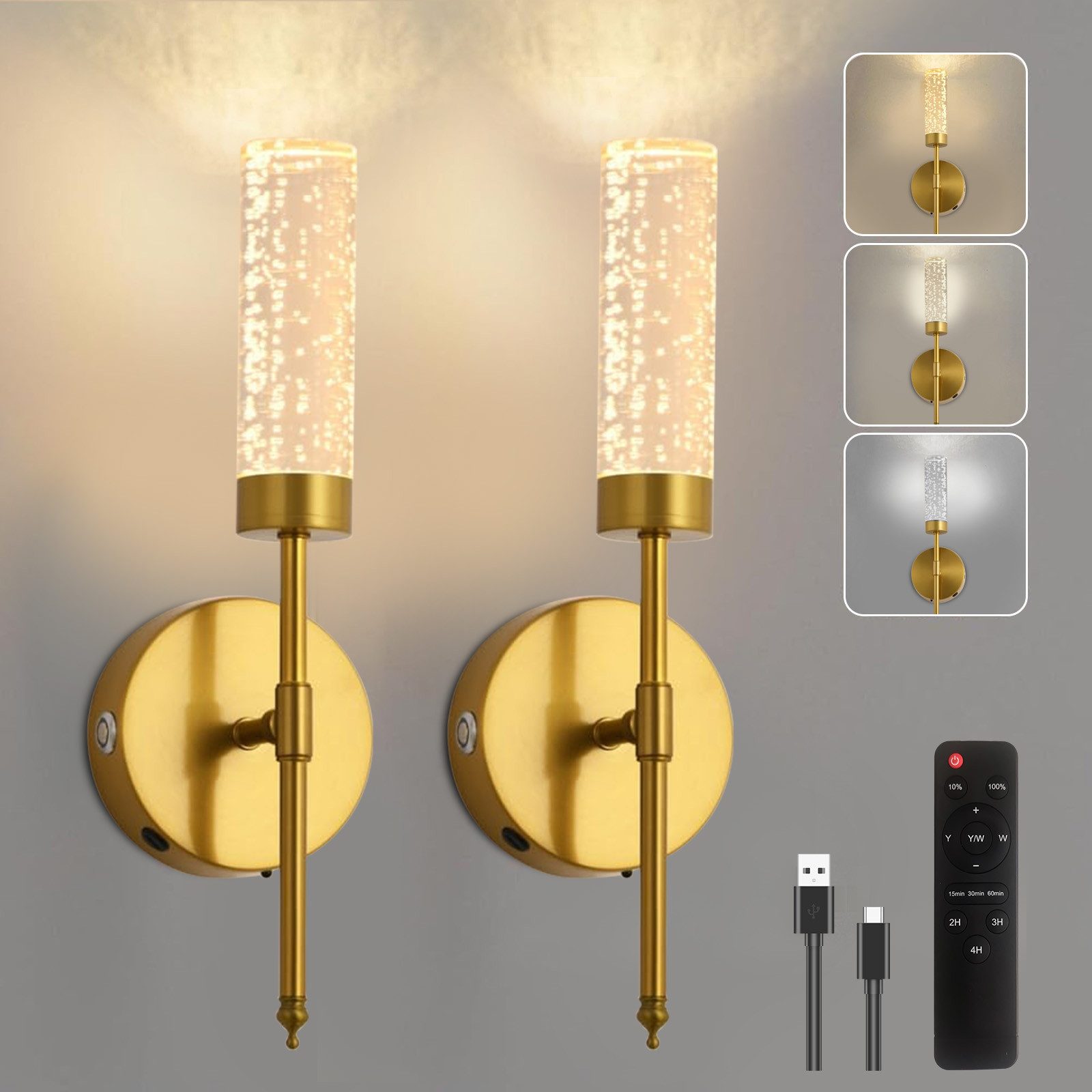 MUPOO LED Wandleuchte Kabellose Akku Wandleuchte günstig online kaufen