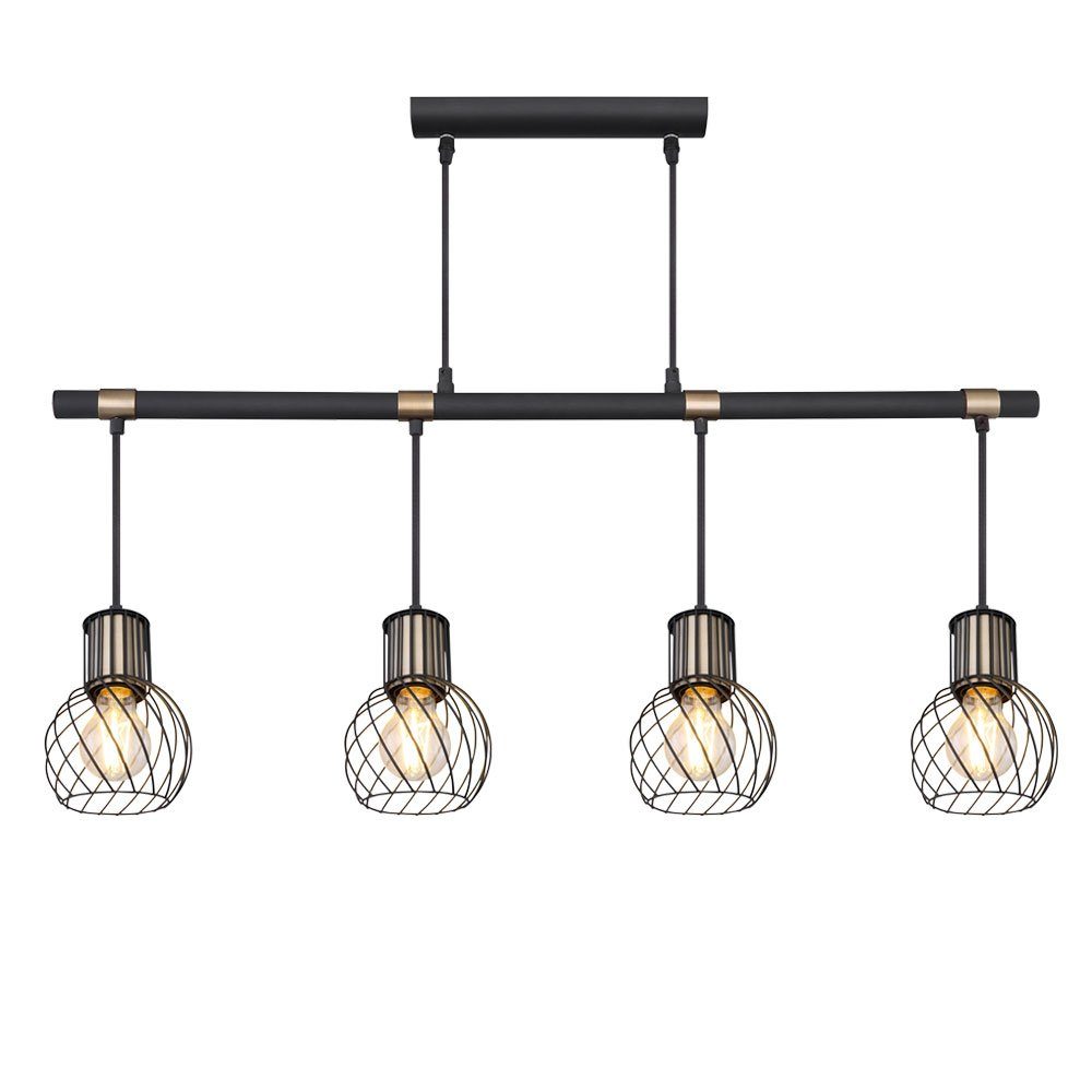 GLOBO LIGHTING Pendelleuchte, Leuchtmittel nicht inklusive, Hängelampe Hängeleuchte Pendelleuchte 4 Flammig Metall messing