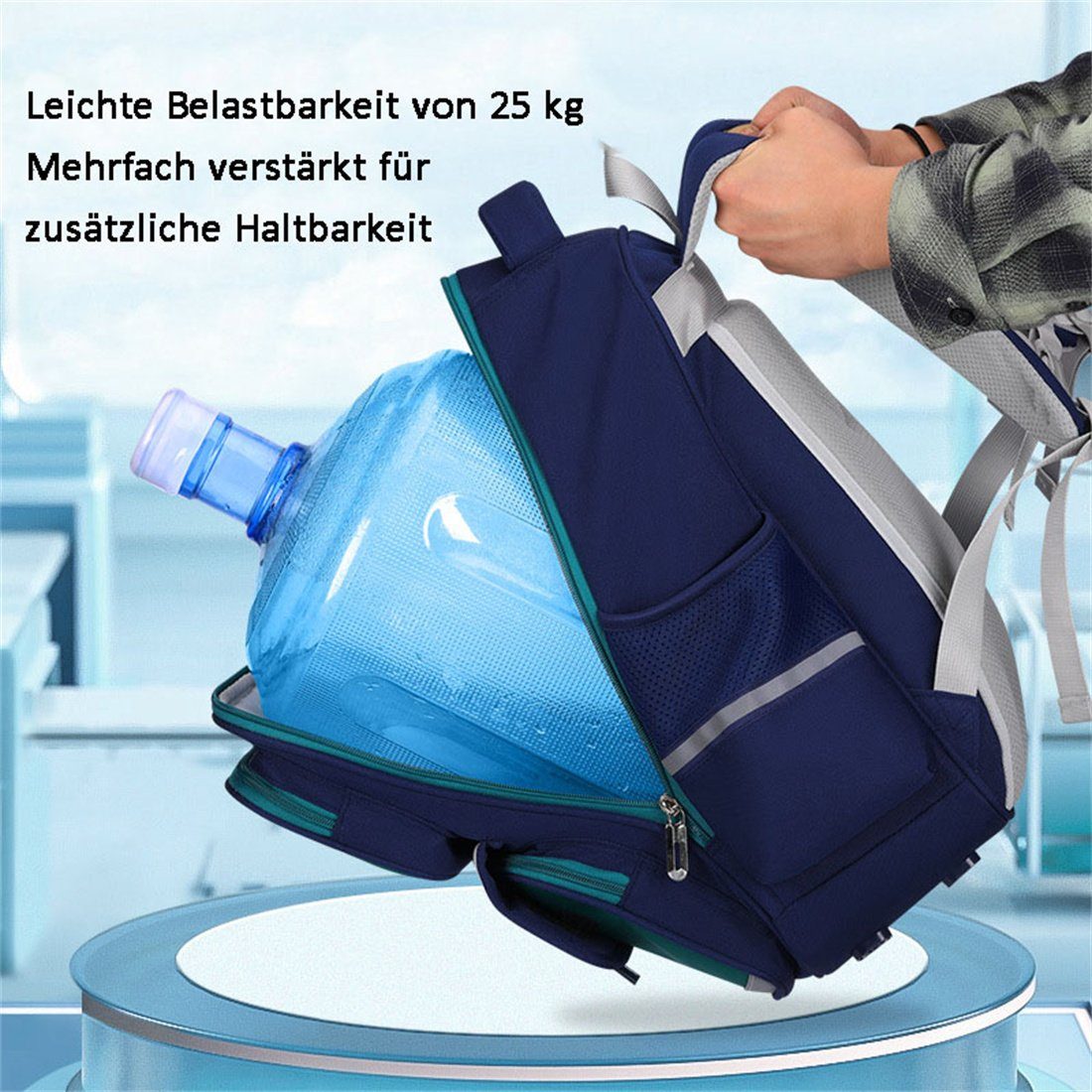 Kinder-Schulranzen Klassen Schüler-Rückenschutz-Rucksäcke für die DÖRÖY grün 1-6, Schulrucksack