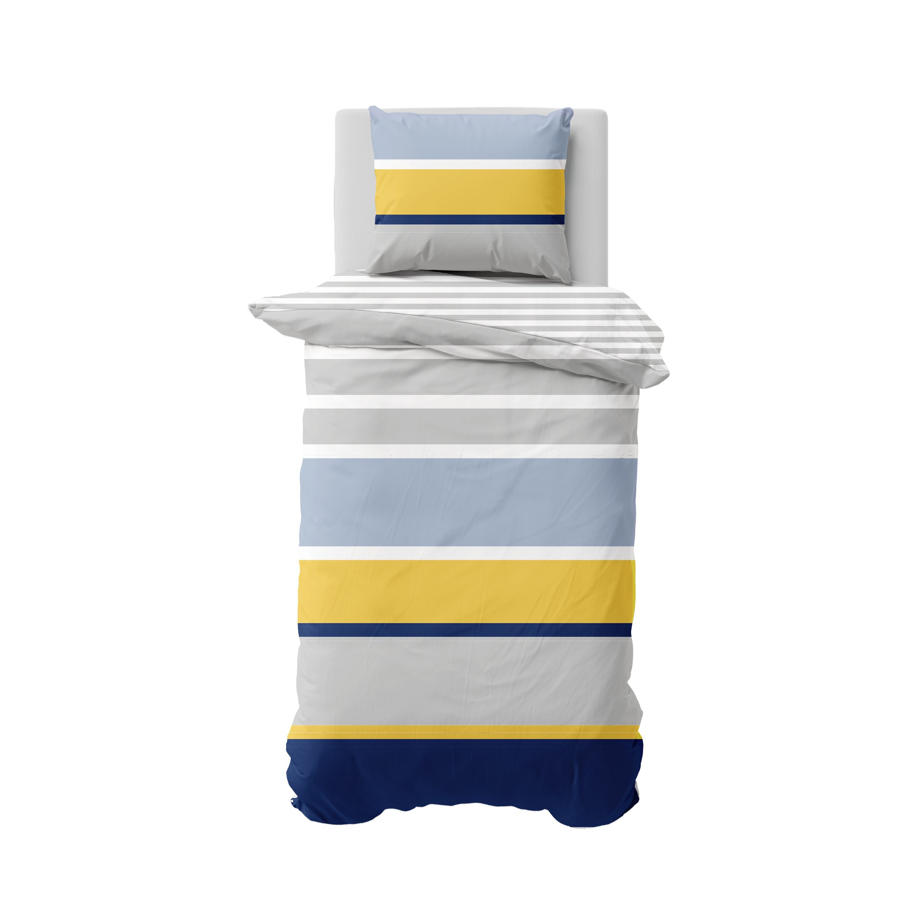 NAUTICA HOME Bettwäsche Nautica, Satin, 2 teilig, gestreift, blau, gelb, we günstig online kaufen