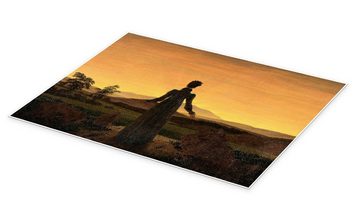 Posterlounge Poster Caspar David Friedrich, Frau vor der untergehenden Sonne, Malerei