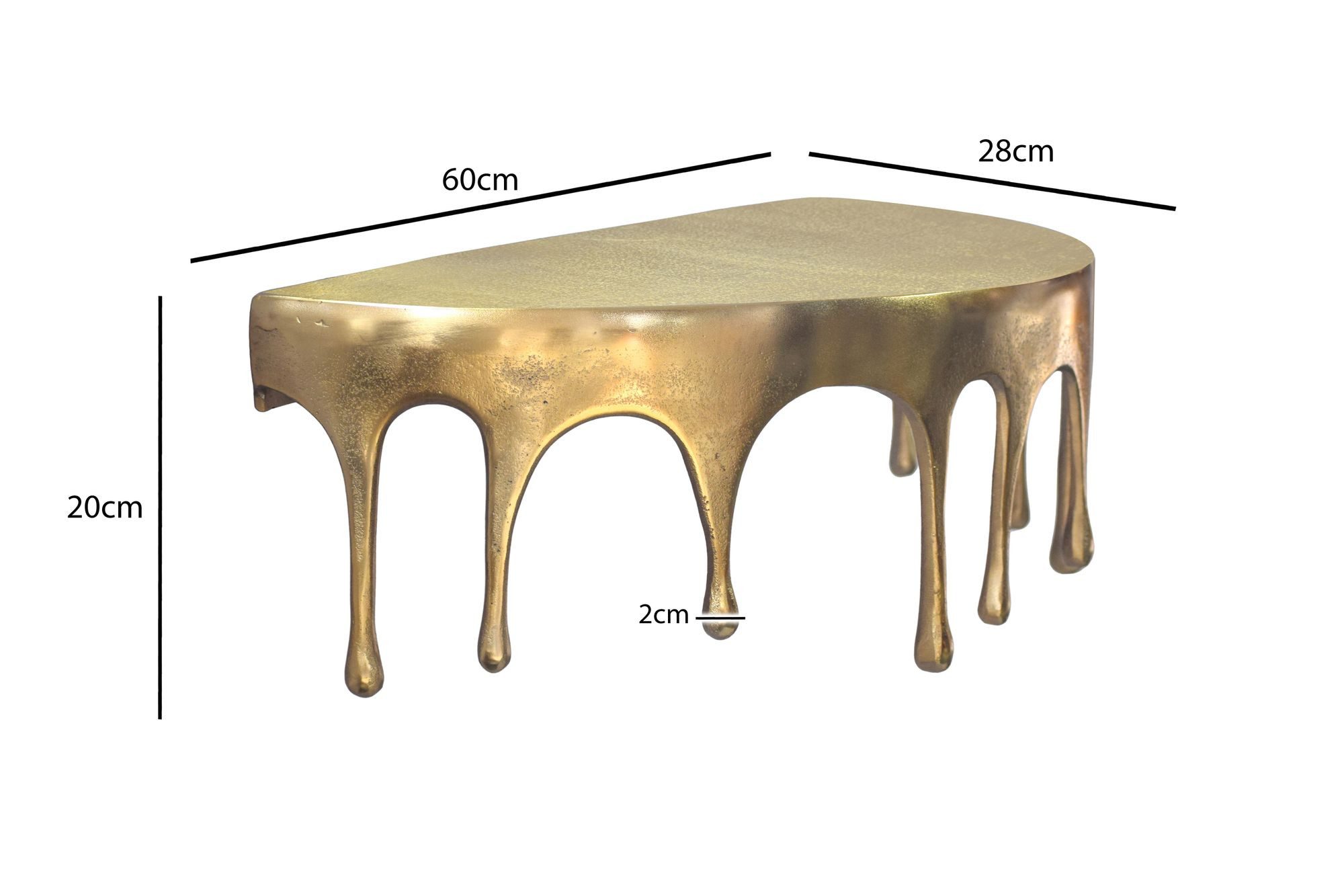 FINEBUY Wandregal FB77465 60cm Aluminium Gold Hängeregal Schweberegal Wandboard Metall, Originelles Hängeregal in edler Tropfenoptik, Komplett aus robustem Aluminium gefertigt
