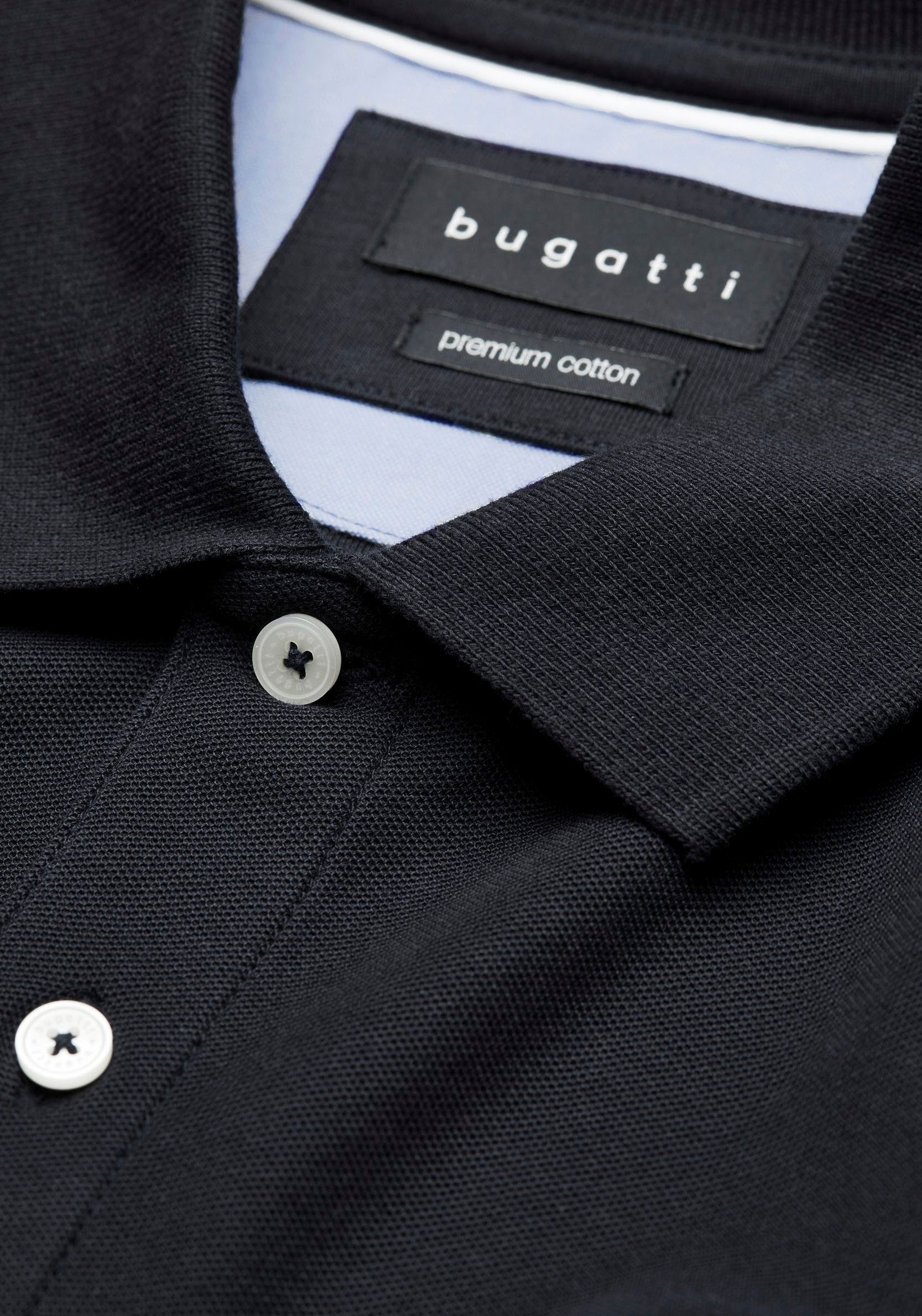 Logostickerei marine Poloshirt bugatti mit