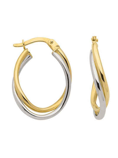 Adelia´s Paar Ohrhänger 333 Gold Ohrringe Creolen, Goldschmuck für Damen