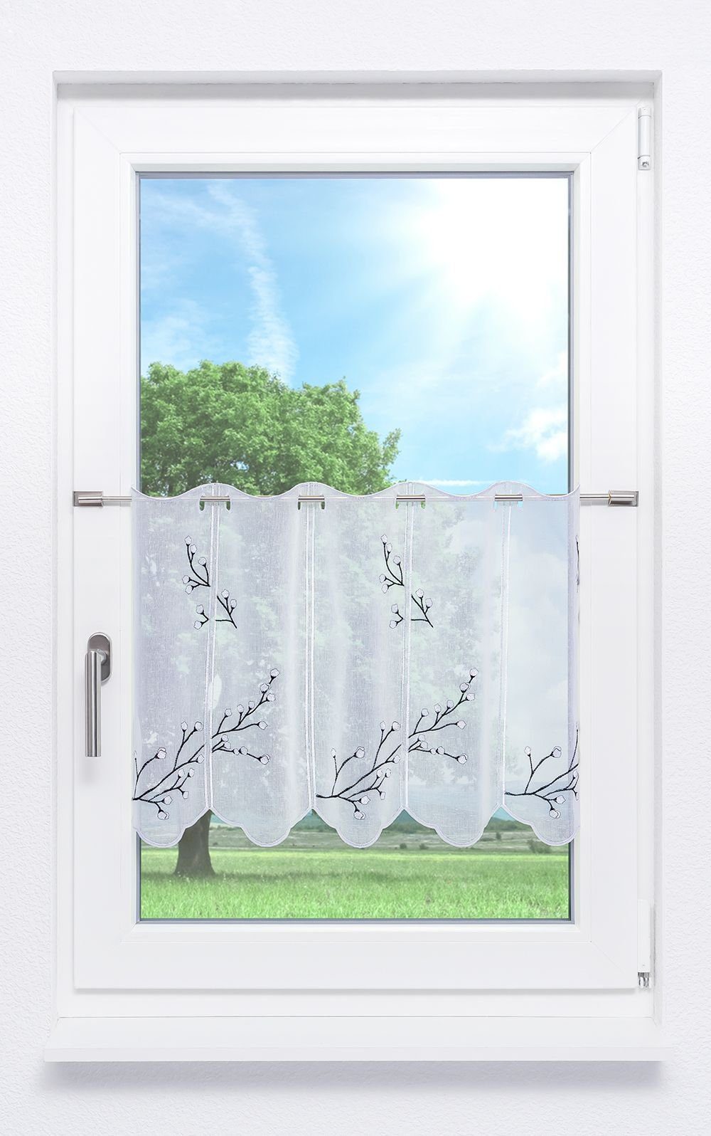 LYSEL® Scheibengardine Alisar (1 St), transparent, HxB 45x48cm günstig online kaufen