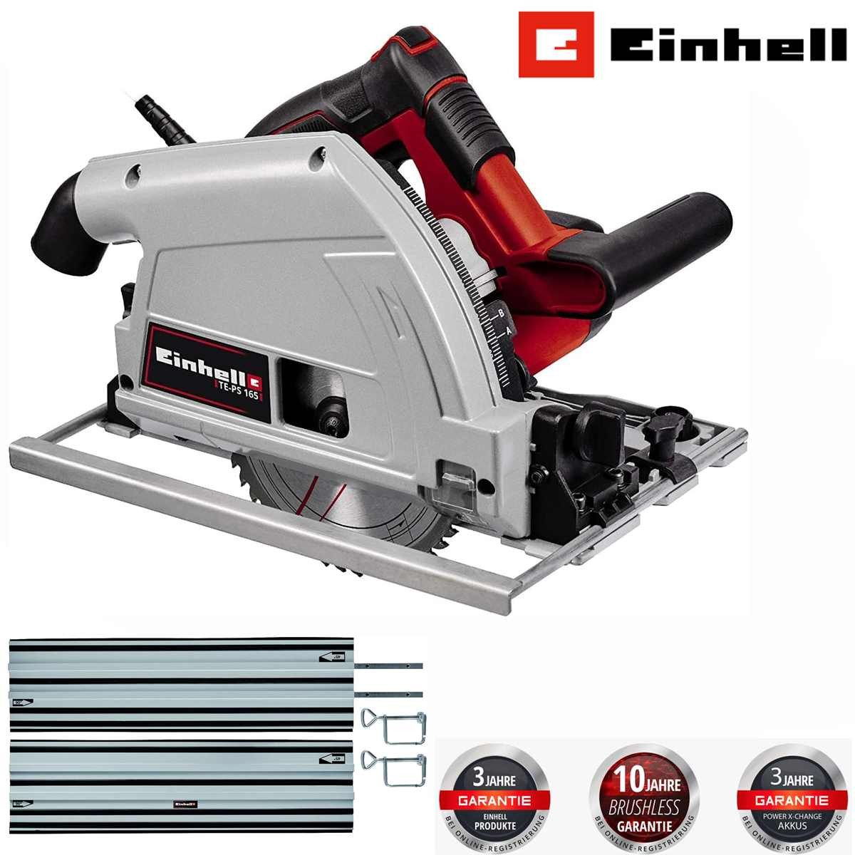Einhell Tauchsäge Tauchsäge TE-PS 165 1.200 Watt + Führungsschiene 2 x 1m Systainer