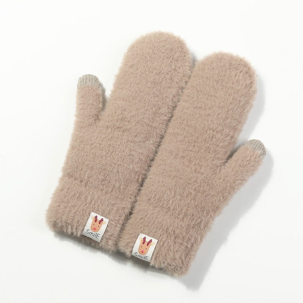 ZanMax Strickhandschuhe 1 Paar gestrickte Handschuhe Winter Warm Touchscreen Handschuhe Khaki