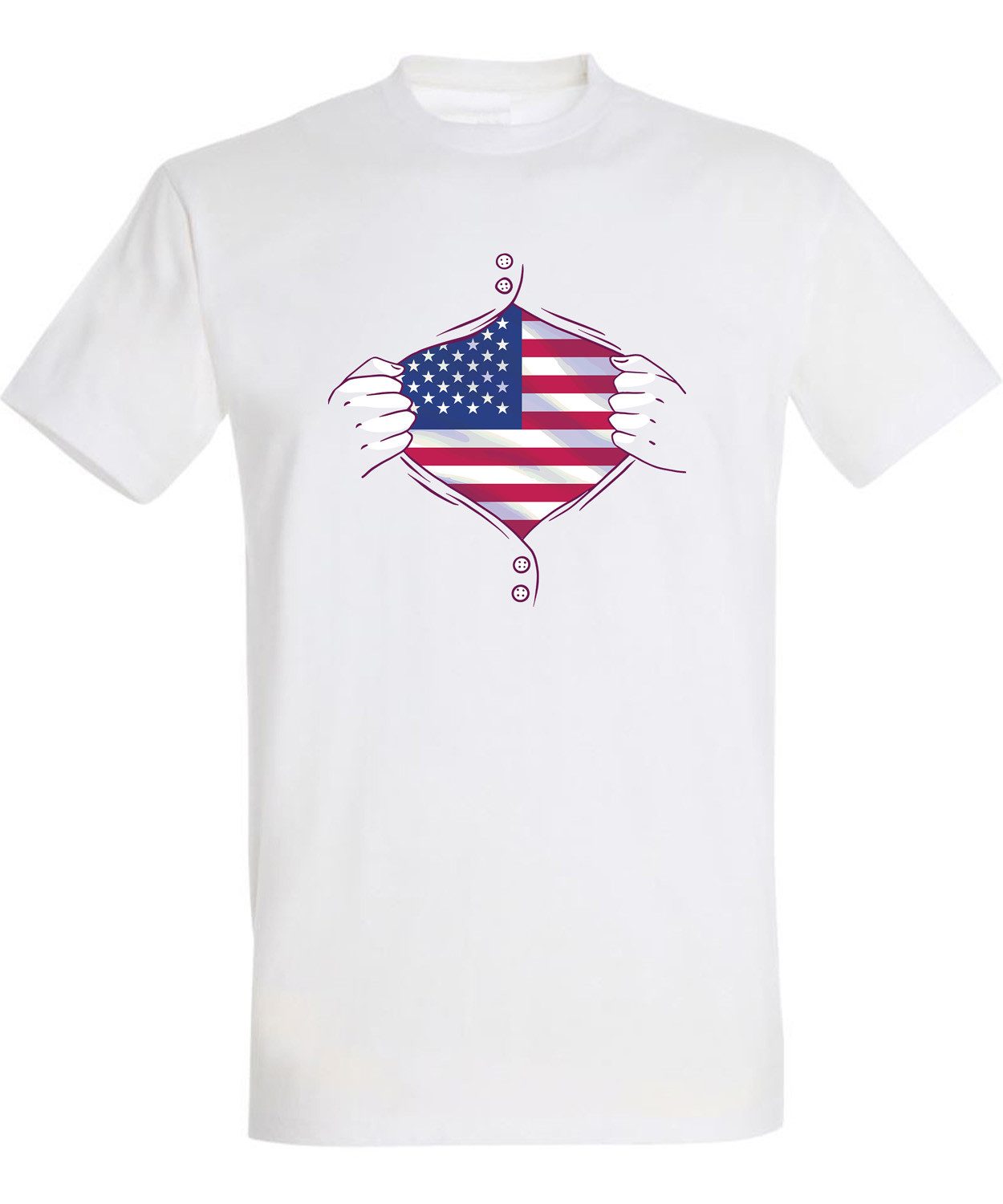 T-Shirt Herren Print Shirt - Patriotisches USA Brustprint