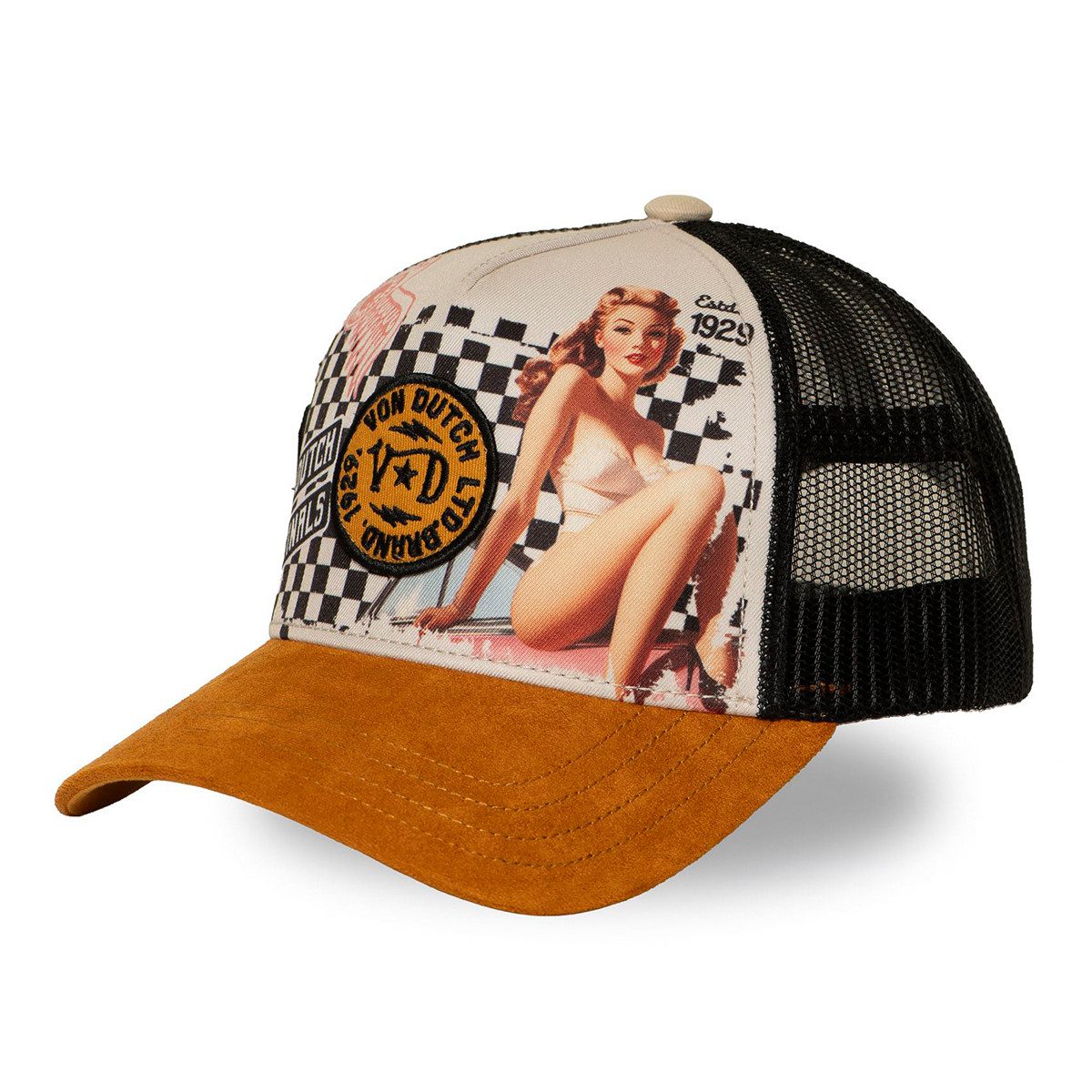 Von Dutch Trucker Cap Subl Retro Print mit markanten Stickerei