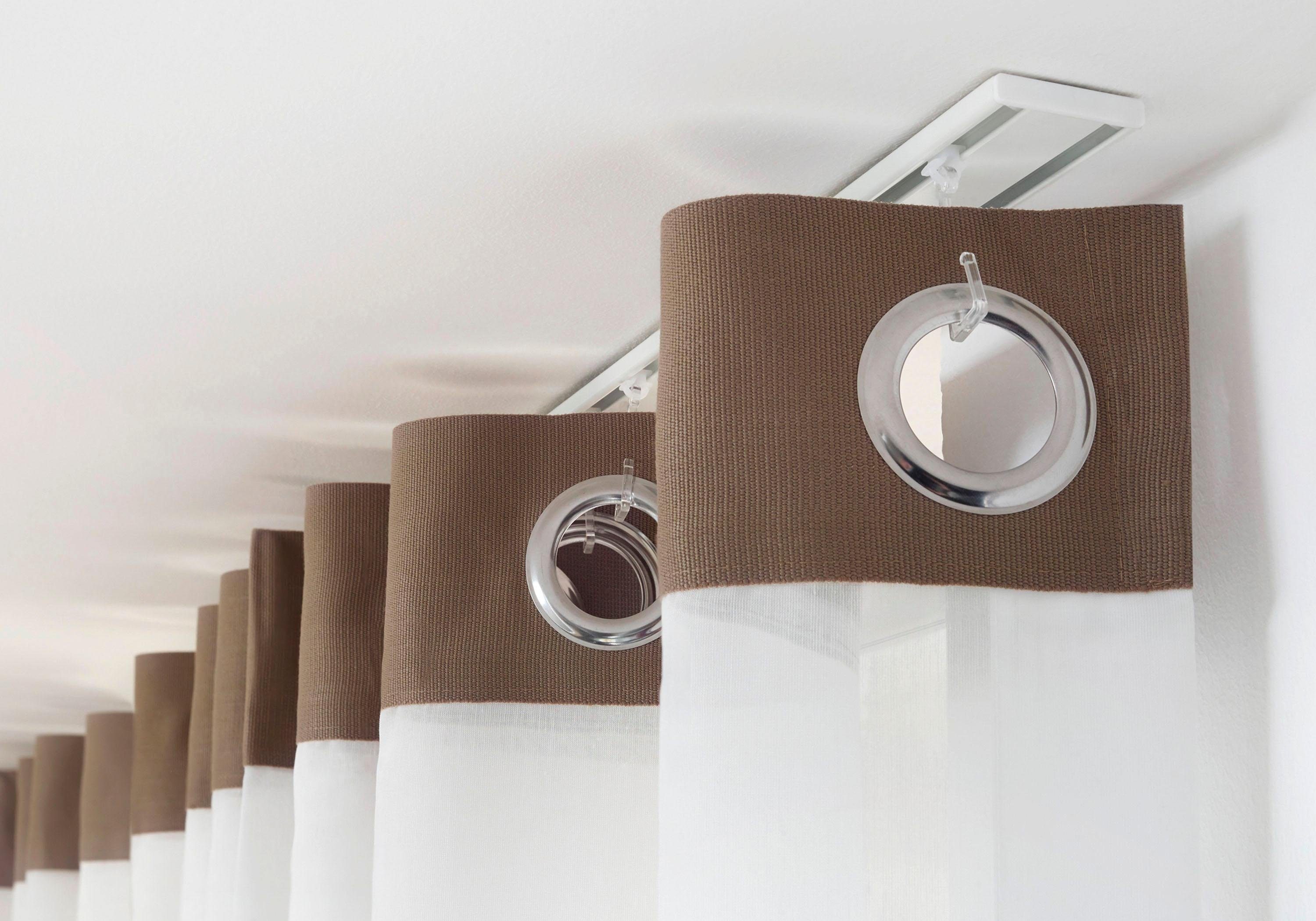 Good Life Gardinenschiene Samu, 2-läufig, Fixmaß, verschraubt, Aluminium, extra flache Alu-Schiene