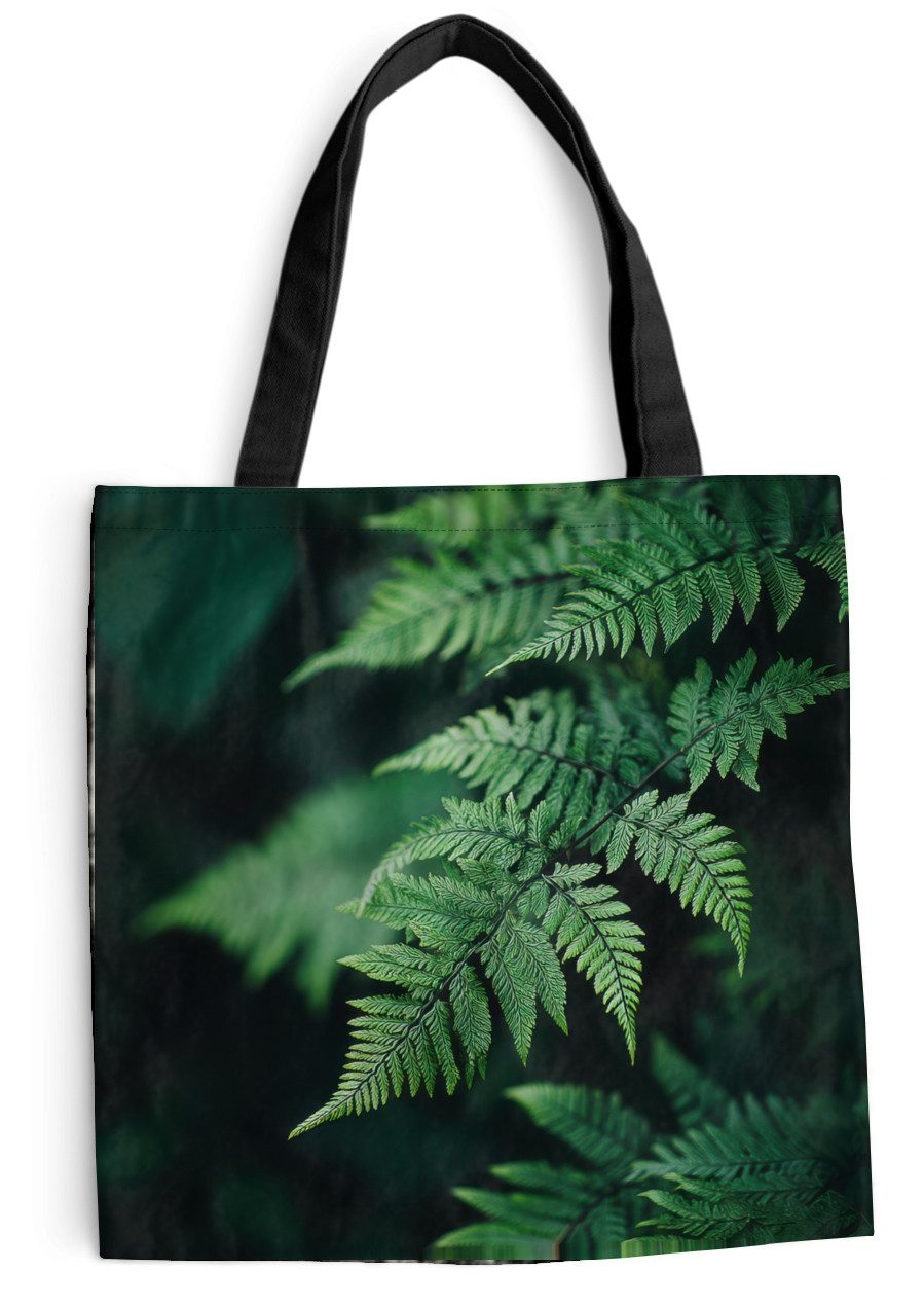 MuchoWow Shopper Farnblatt - Grün - Textur - Unscharf, Handtasche, Damen und Herren, Schultertasche, Umhängetasche, Tote Bag