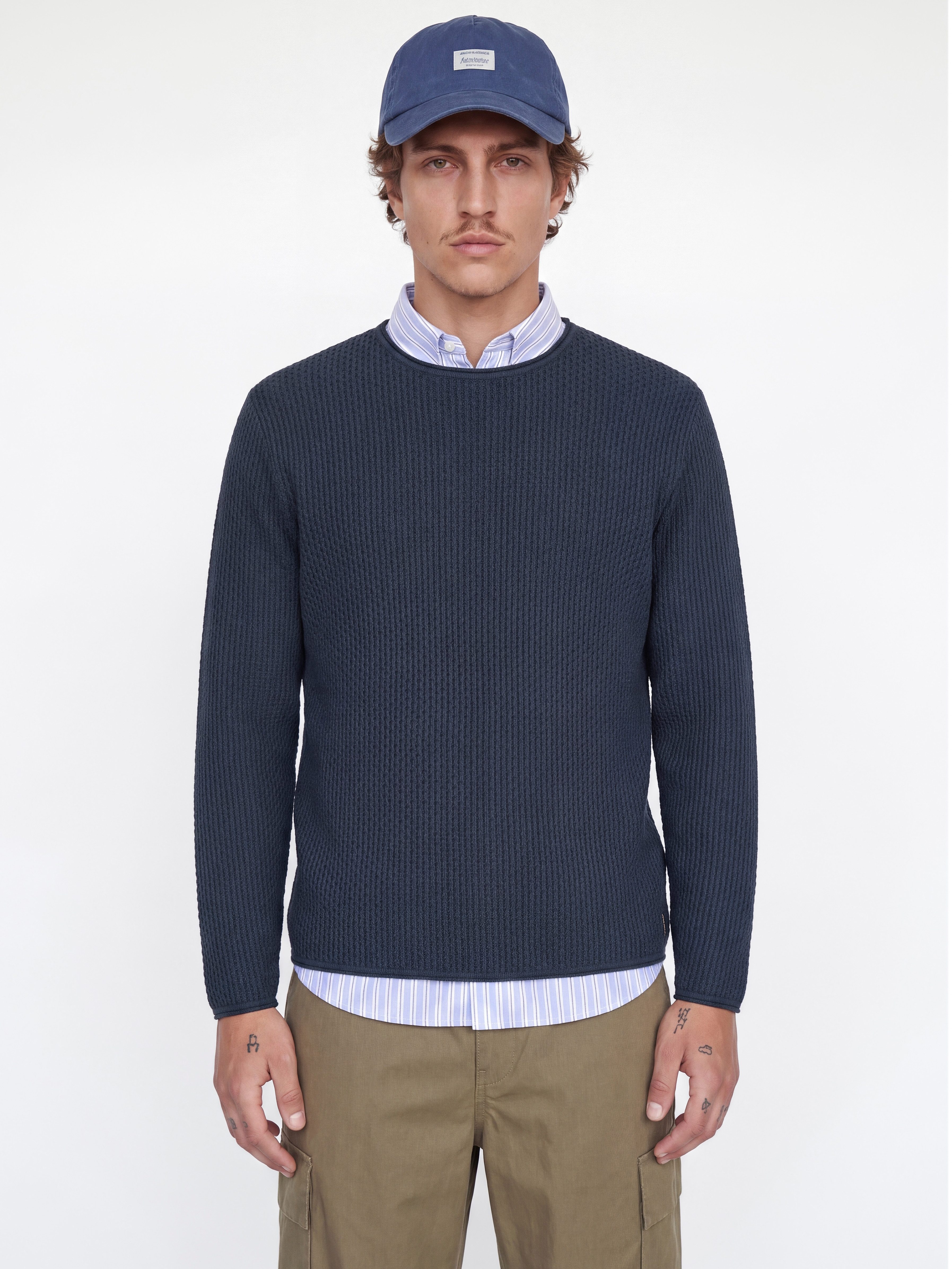 Jack & Jones Rundhalspullover JPRBLUMASON KNIT CREW NECK SN Baumwolle, regular fit