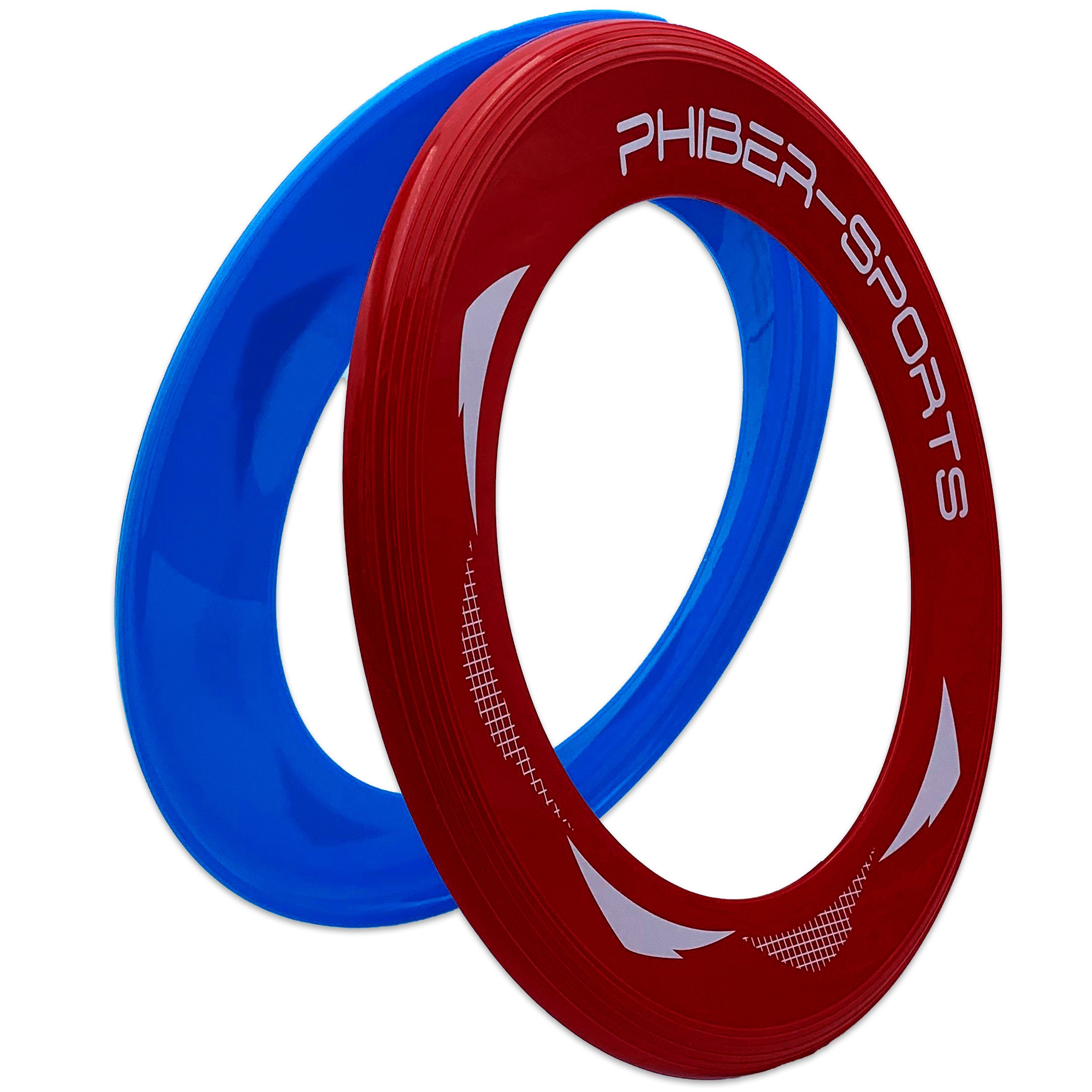 PHIBER-SPORTS Wurfscheibe PHIBER-SPORTS Wurfring 2er-Set - leichte Wurfringe - Einfach zu fangen (Set, 2-St., Doppelset: Blau & Rot), Auch für Strand & Wasser geeignet