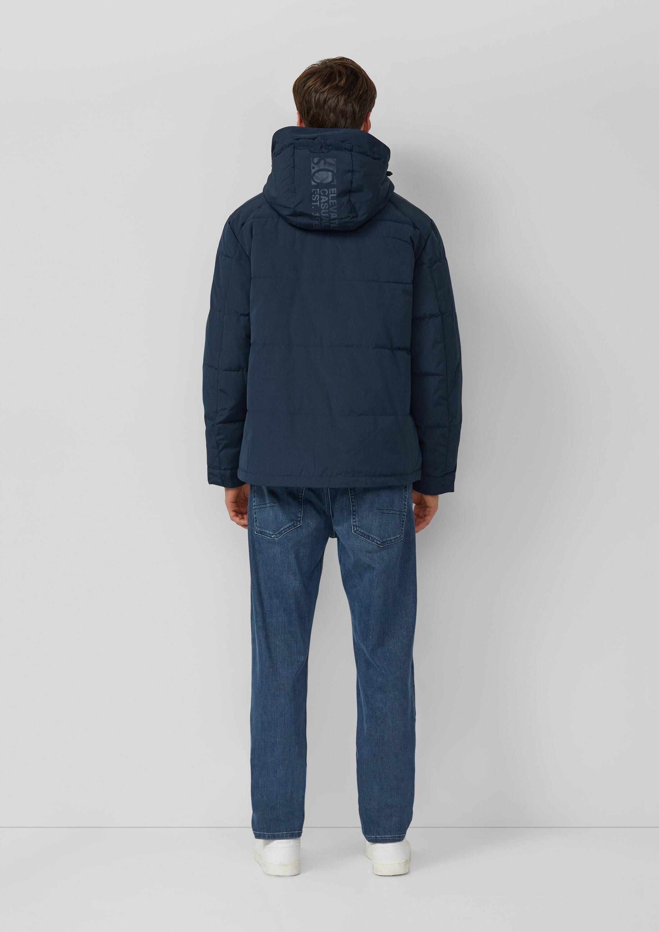 s.Oliver Winterjacke Outdoor-Jacke Wasserabweisende Pufferjacke mit abnehmbarer Kapuze