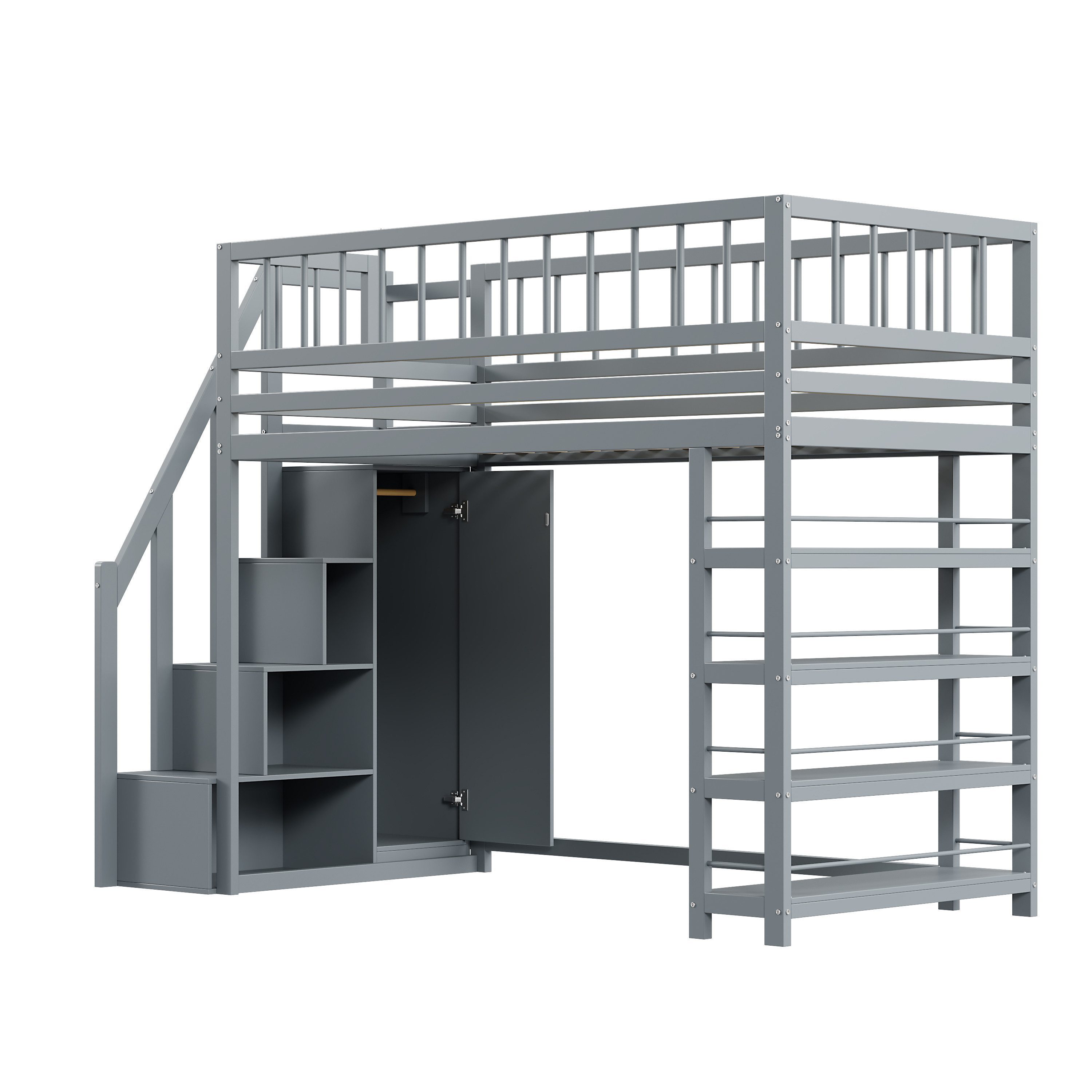 Odikalo Kinderbett Hochbett 90 x 200cm, günstig online kaufen