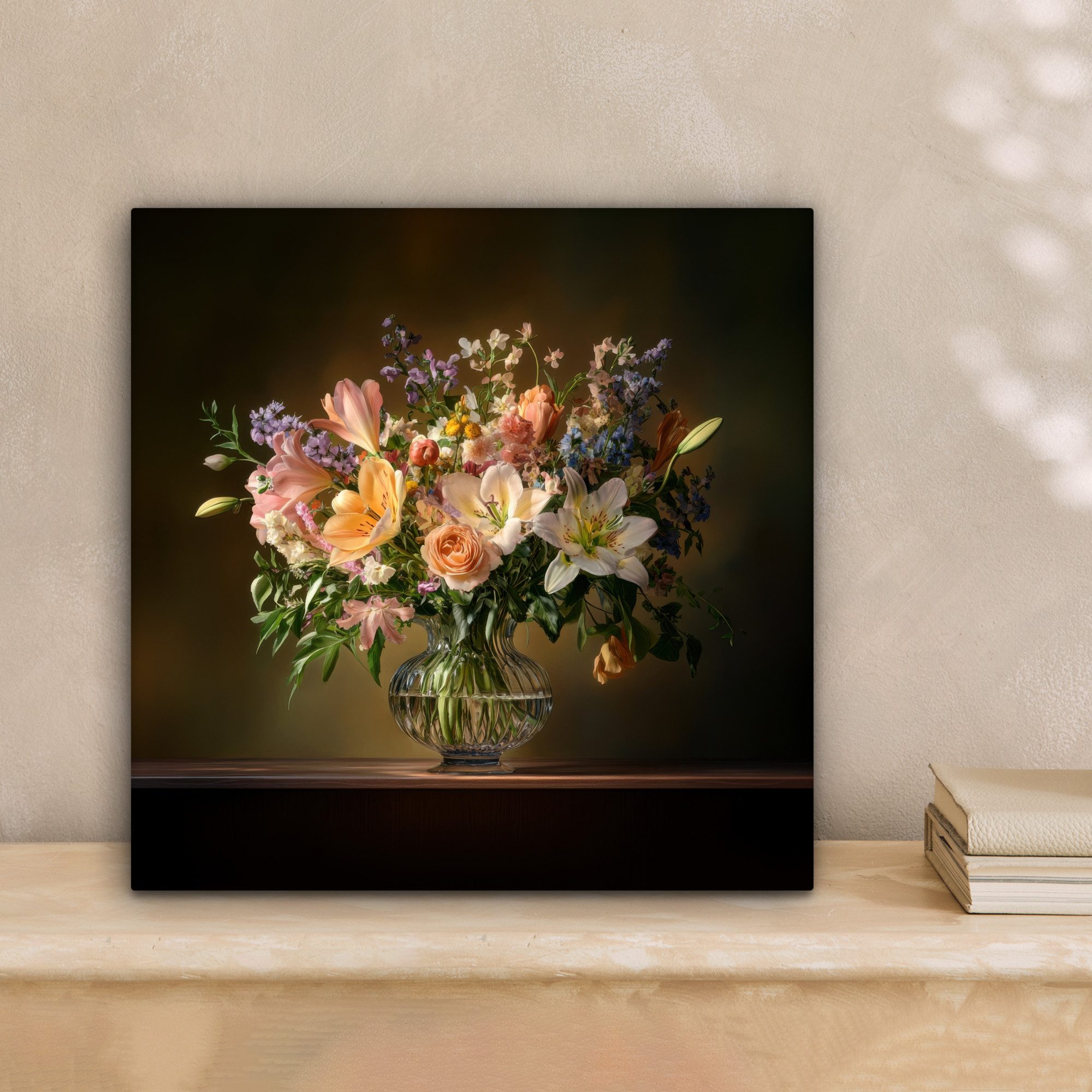 OneMillionCanvasses® Leinwandbild Gläser - Blumen - günstig online kaufen