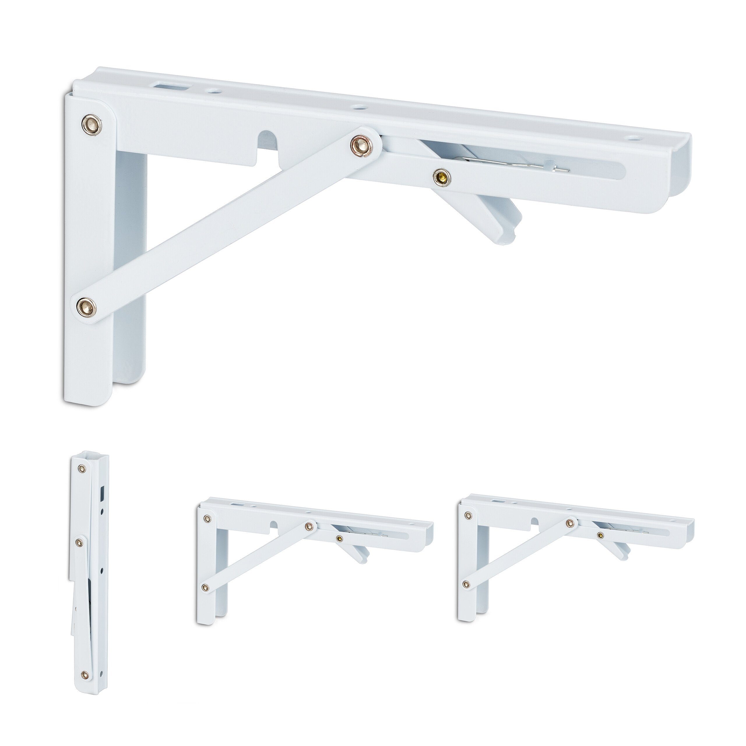 relaxdays Wandregalhalter Klappbare Regalträger 4er Set, weiß günstig online kaufen