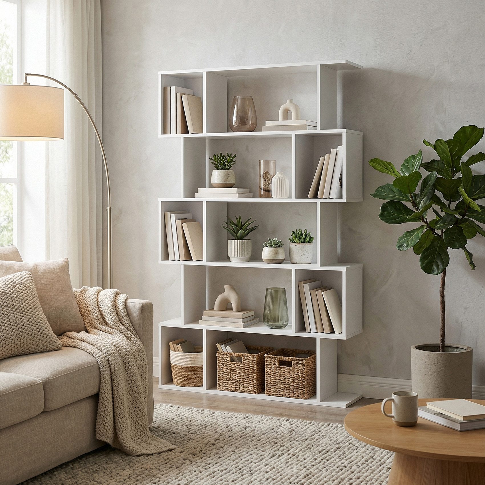 VASAGLE Bücherregal 2er Set Standregal mit 6 Ebenen, 1-tlg., 24 x 90 x 159 cm, Aufbewahrungsregal mit offenen Fächern – Bild 3 von 5