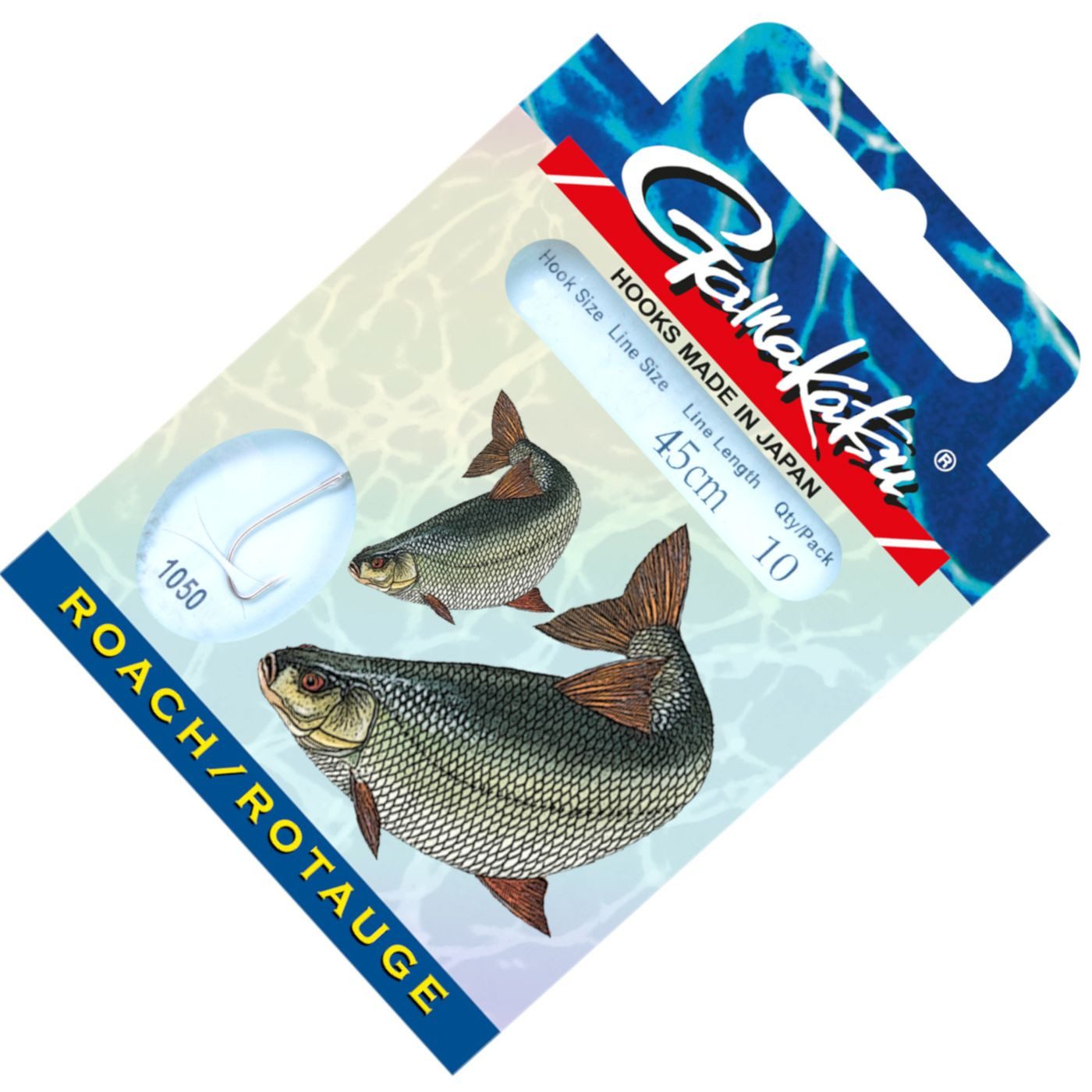 Stipphaken Gamakatsu Roach LS-1050 Haken 45cm - 10 gebundene Angelhaken