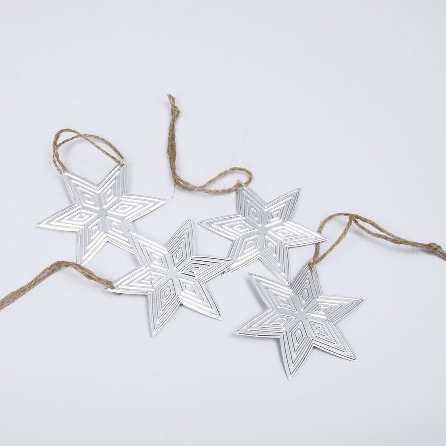Deko AS Dekoobjekt Metallsterne zum Hängen - silber - ca. 6 cm Ø - 1 VE = 12 Stück - A 1