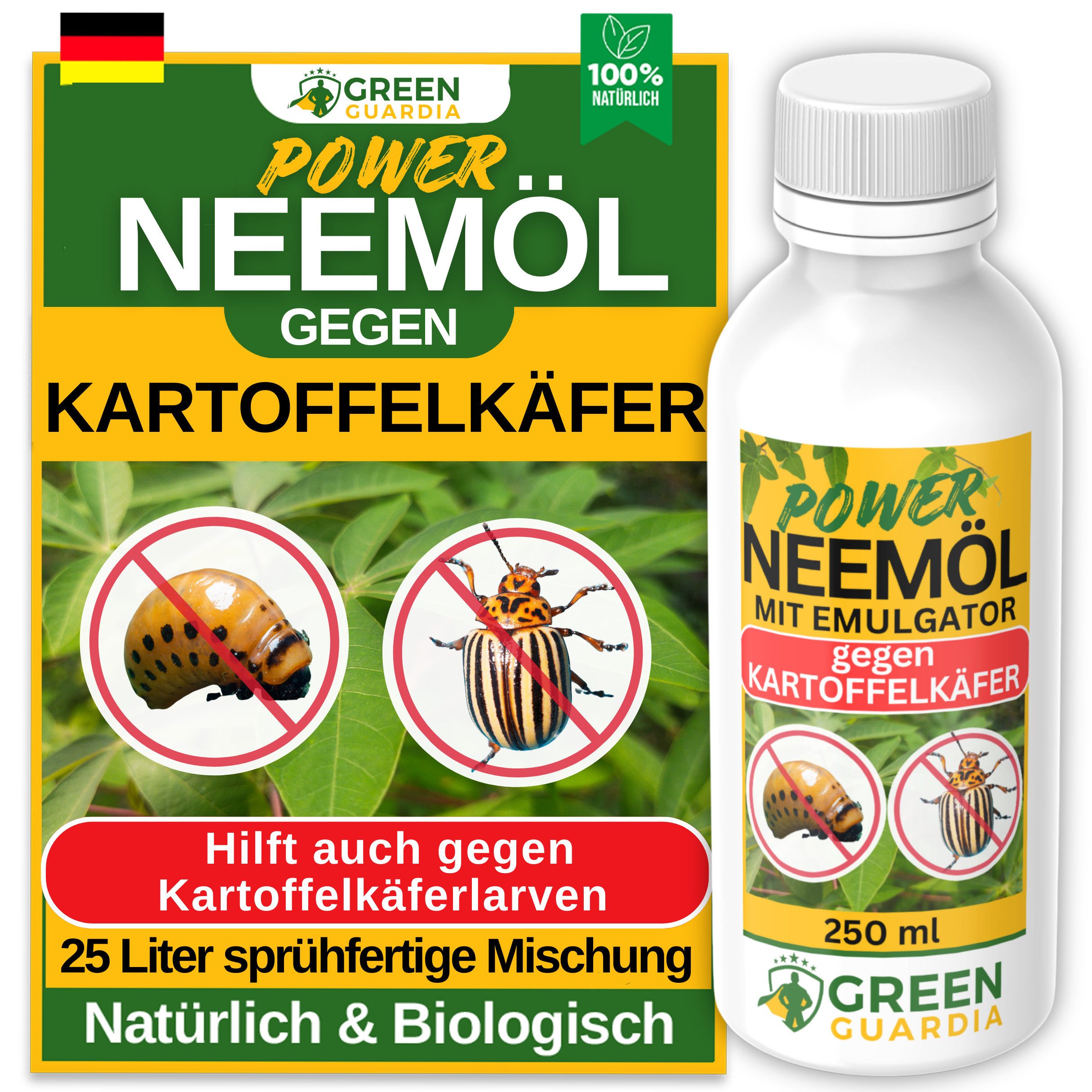 Insektenvernichter Power Neemöl gegen Kartoffelkäfer - 250ml für 25l Mischung