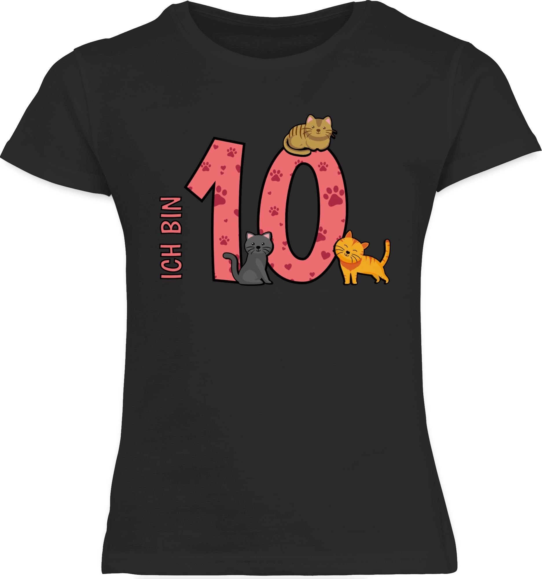 10. Katzen Shirtracer Zehnter Geburtstag Schwarz 1 T-Shirt
