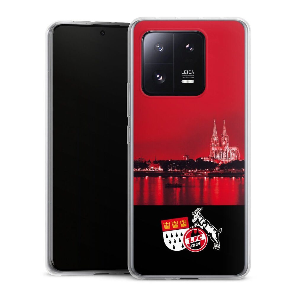 DeinDesign Handyhülle Skyline 1. FC Köln Offizielles Lizenzprodukt Skyline Köln Rot, Xiaomi 13 Pro Silikon Hülle Bumper Case Handy Schutzhülle