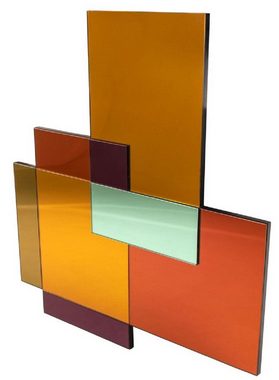 Casa Padrino Spiegel Designer Spiegel Mehrfarbig 85 x H. 94 cm - Garderobenspiegel - Wohnzimmer Spiegel - Handgefertigt - Luxus Qualität - Designer Möbel