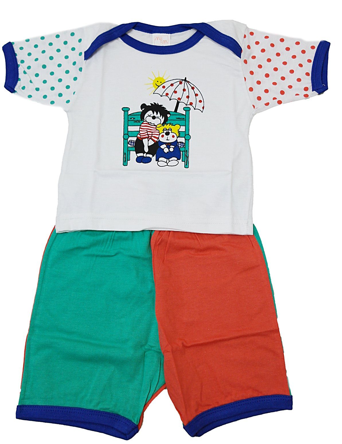 YESET T-Shirt Baby T-Shirt Shorts (2-tlg) kurze Kinder (2er-Pack) Blau_Löwe-Sonnenschirm