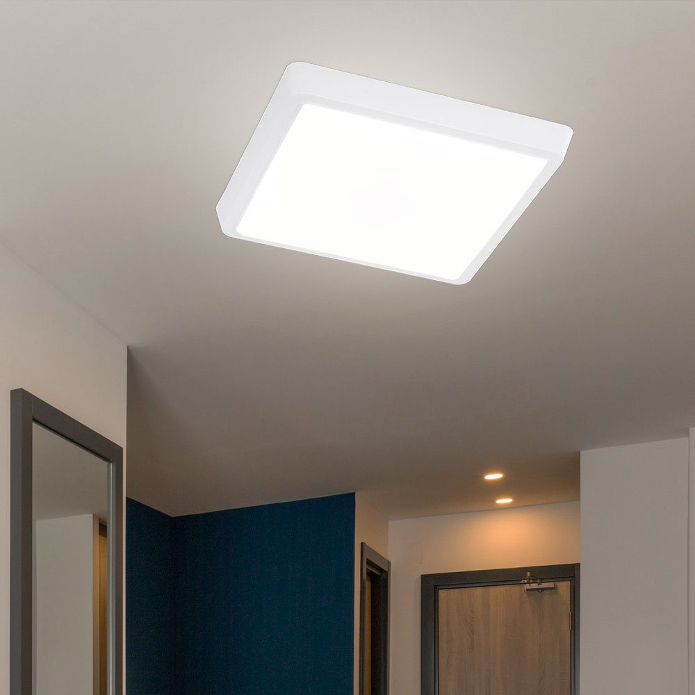 LED Flurleuchte verbaut, Warmweiß, Küchenleuchte LED Deckenlampe LED-Leuchtmittel etc-shop Deckenleuchte, Deckenleuchte weiß fest