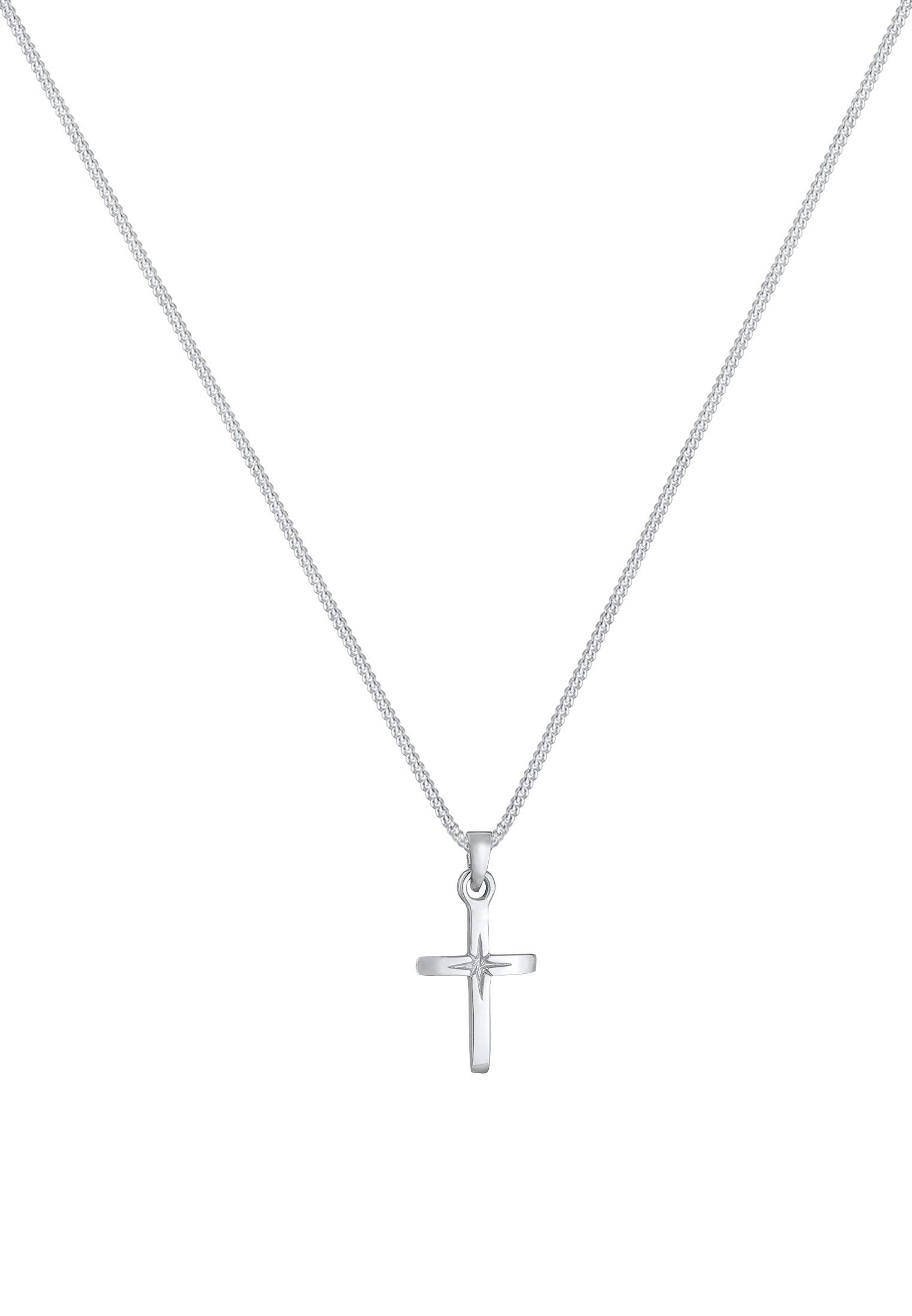 Elli Kette mit Anhänger Kreuz Anhänger Klassik Kommunion 925 Silber, Kreuz günstig online kaufen