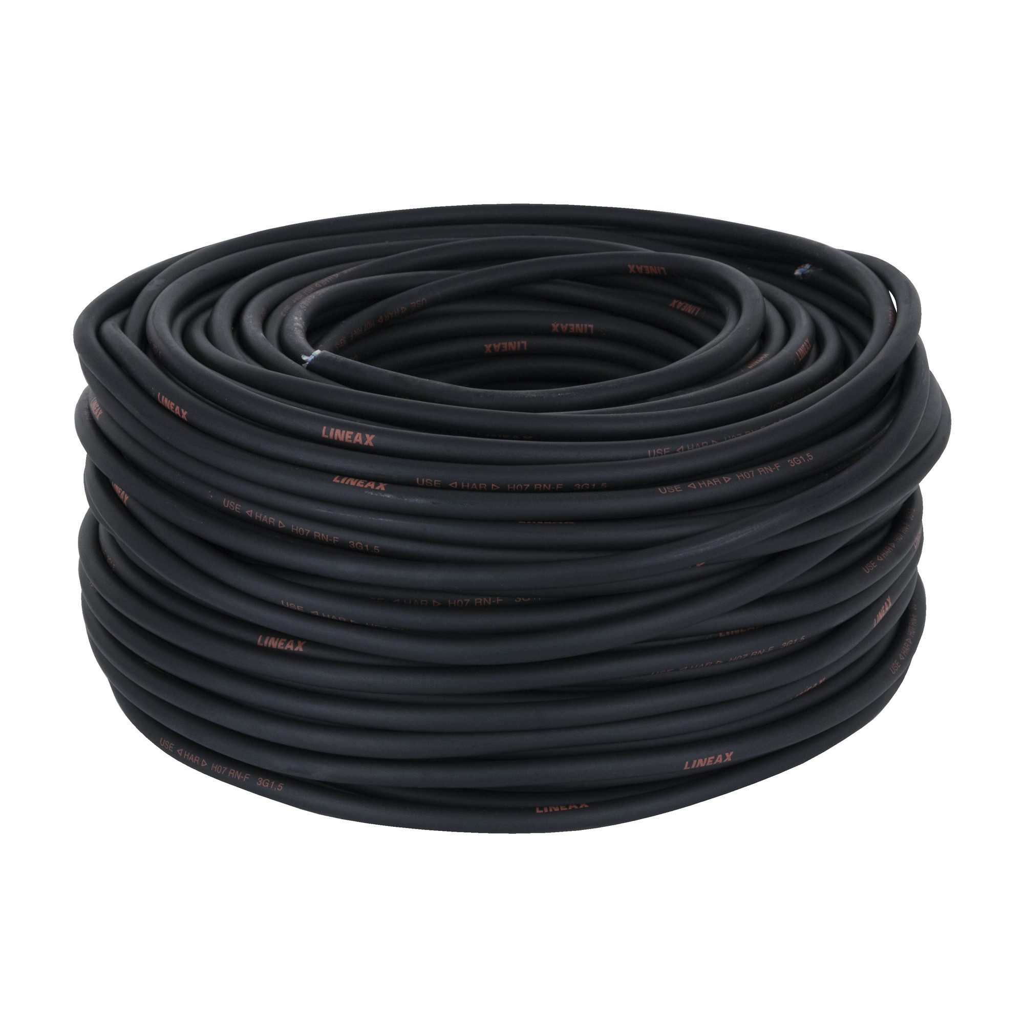 nexans Lineax Neoprene Cable, Black 100-m-Rolle - 3x 1,5 mm² Stromkabel, (10000 cm)